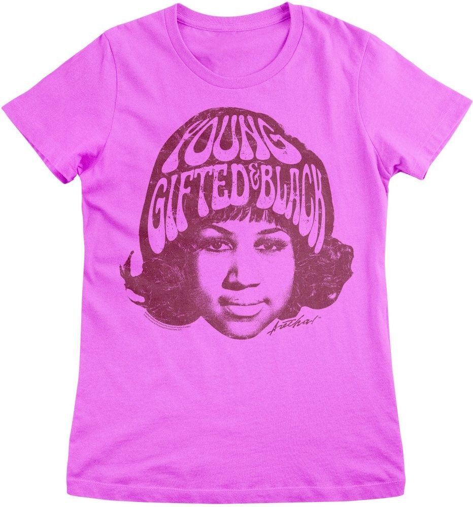 Aretha Franklin T-Shirt Young Gifted Black Girly Tee