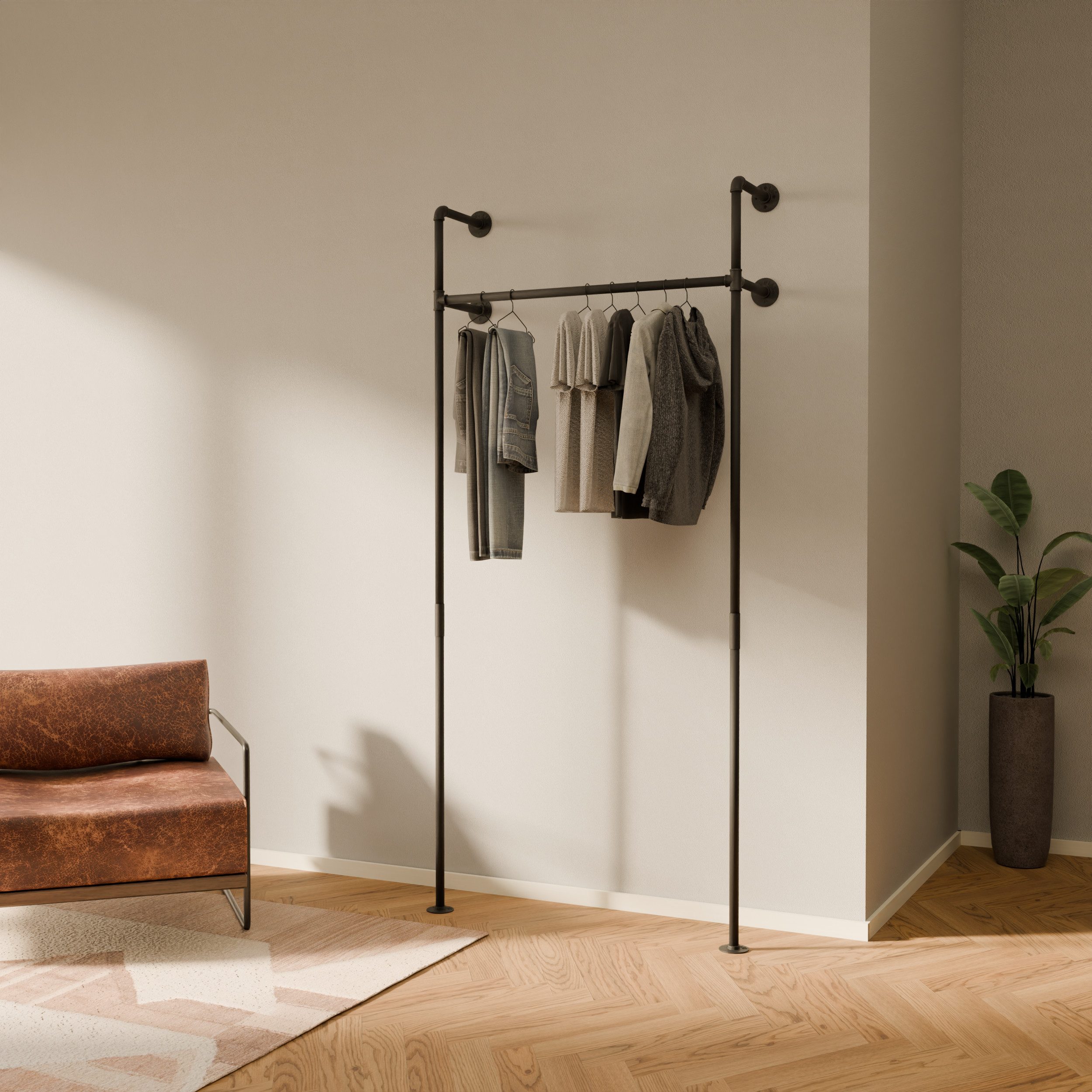 pamo. design Kleiderständer KIM Kleiderstange Wandmontage, offener Kleiders günstig online kaufen