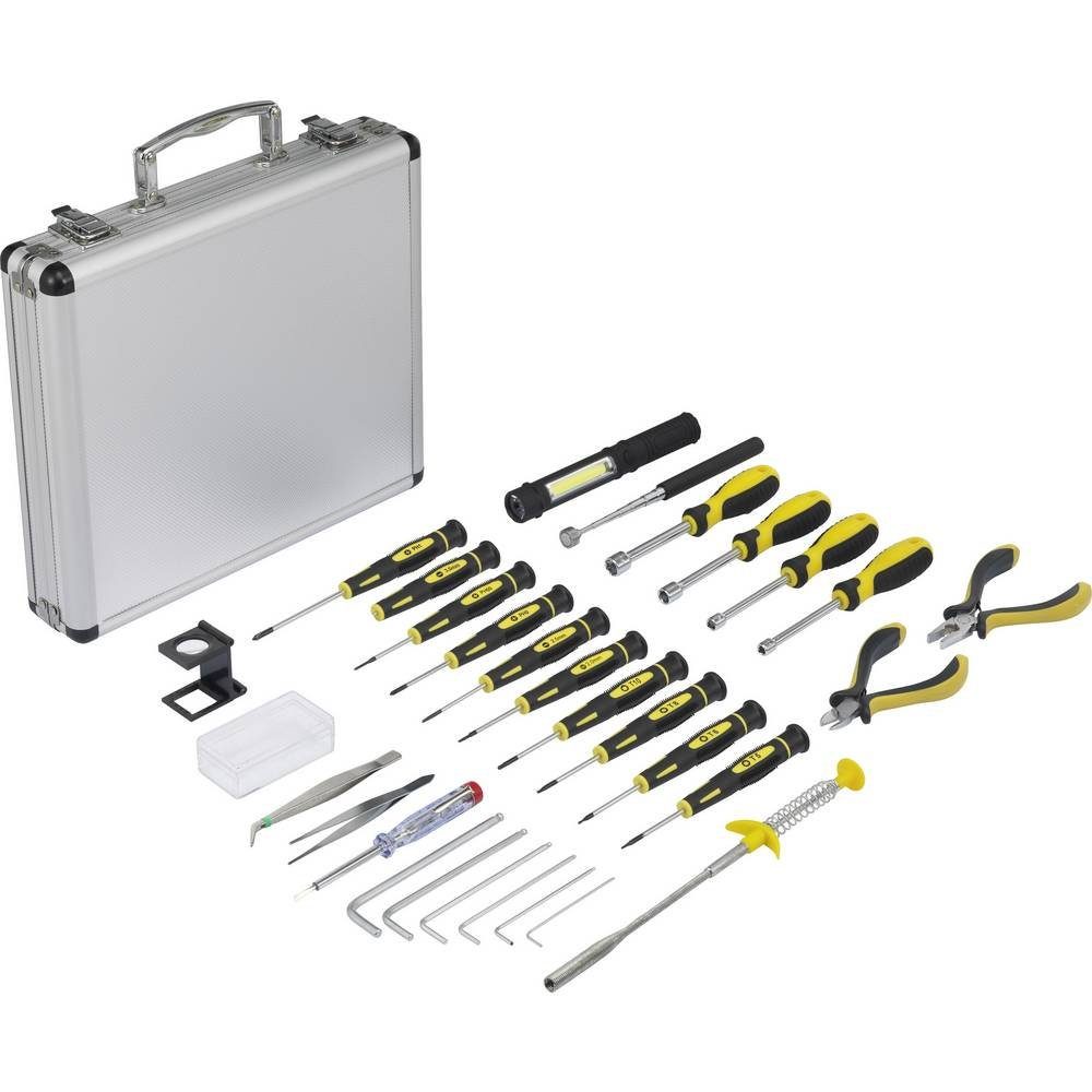 Basetech Werkzeugset 30TLG. FEINMECHANIKER-ELEKTRONIKER-SATZ BT-1954694, im Koffer