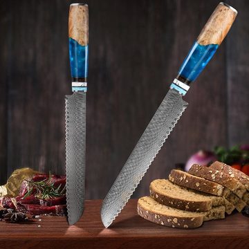 Coisini Damastmesser Küchenmesser VG10 Damaskus Stahl Kochmesser Santoku Chef Hackmesser