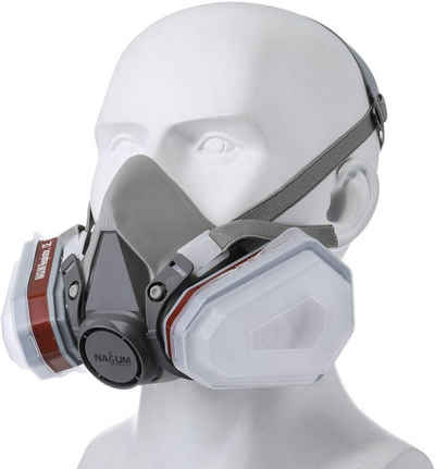 NASUM Arbeitsschutzbrille Gas- und Staubschutzmaske, effizientes 2-Wege Filtersystem, ergonomischer Halt