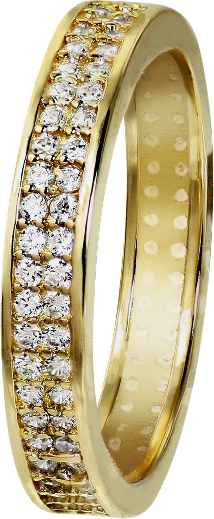 GoldDream Goldring GoldDream Damen Ring Gelbgold Zirkonia (Fingerring),  Damen Ring 2-reihig Zirkonia aus 333 Gelbgold - 8 Karat, Farbe: gold