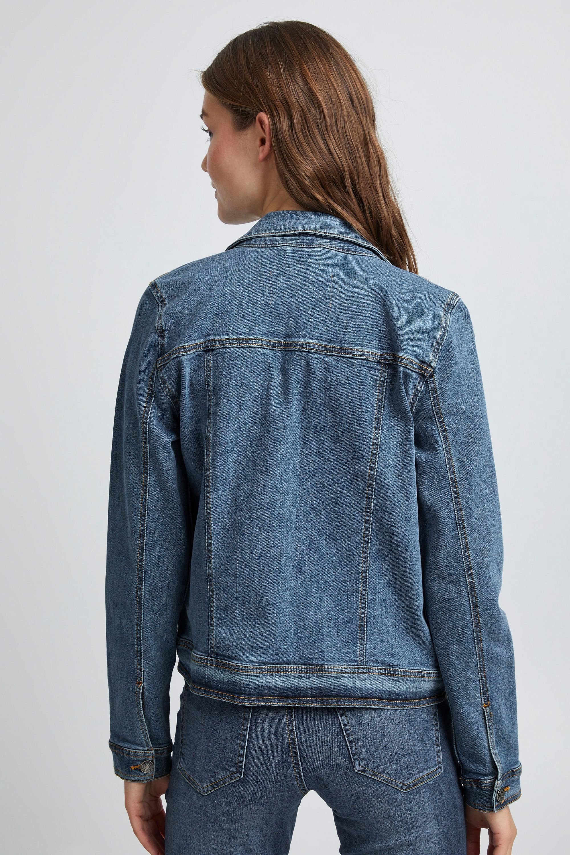 JACKET Blue Mid Ziernähten Denim BYPULLY b.young Jeansjacke -20809417 mit Jeansjacke DENIM (200461) 2