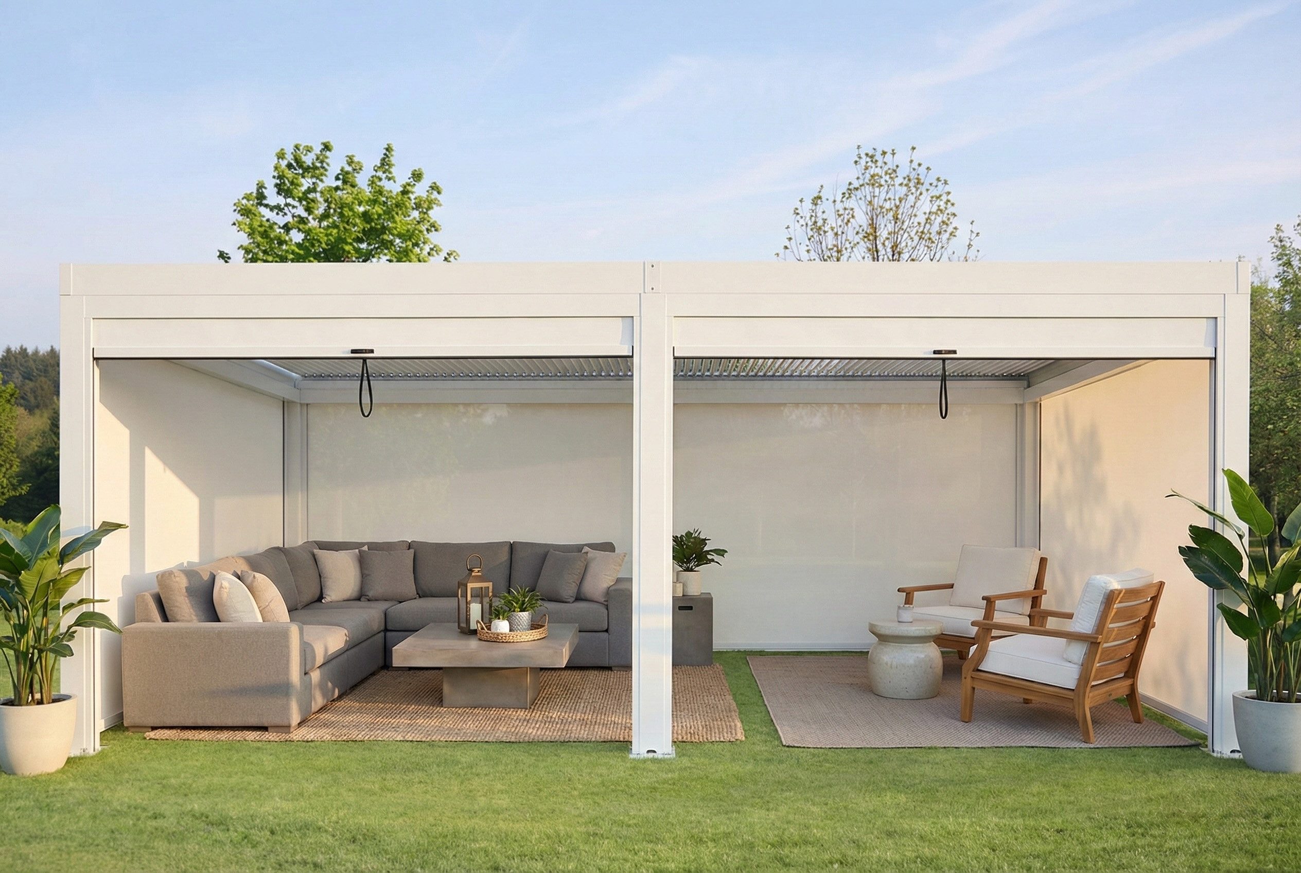 MCW Pergola Terassenvordach 6x3m Lamellendach Pergola Terassenüberdachung Alu, (7-tlg)