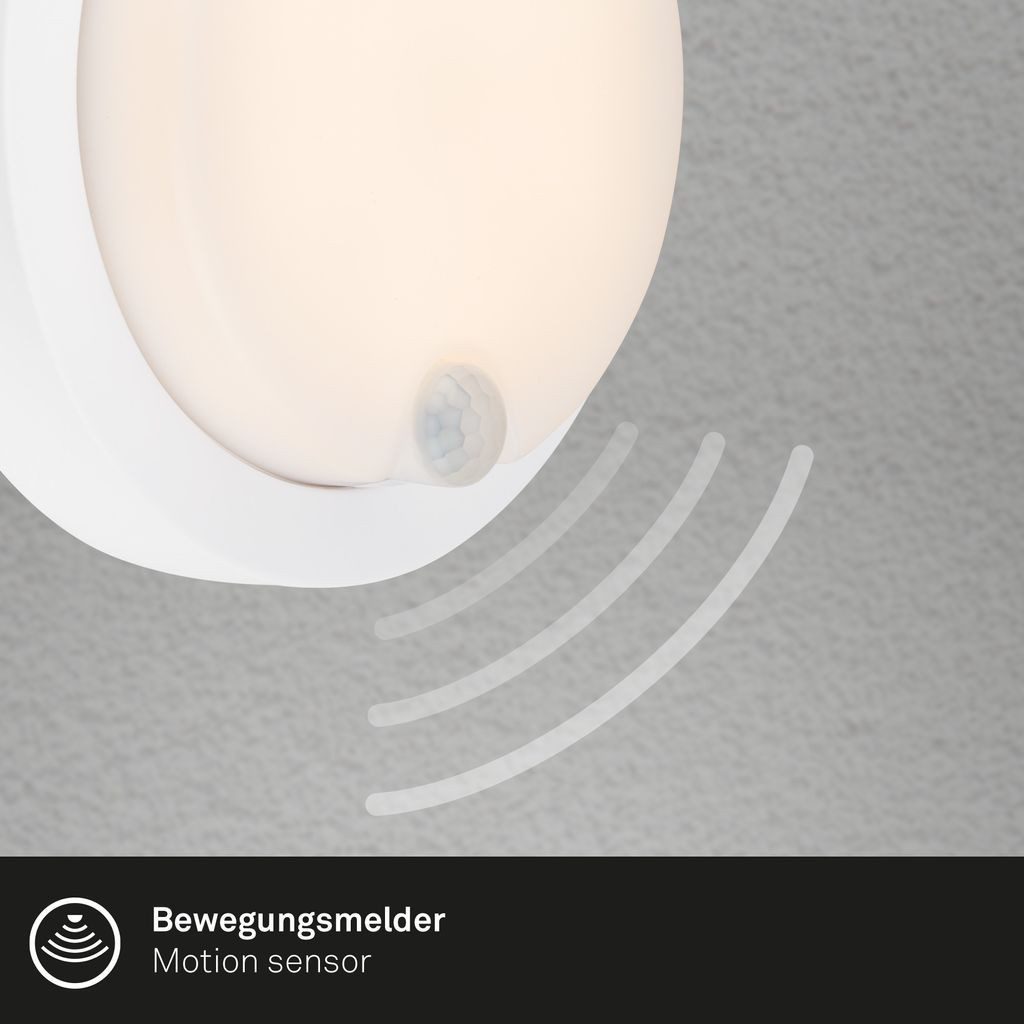Briloner Leuchten Außen-Wandleuchte Akku LED Außenwandleuchte mit Bewegungsmelder, Kunststoff, weiß – Bild 5 von 5