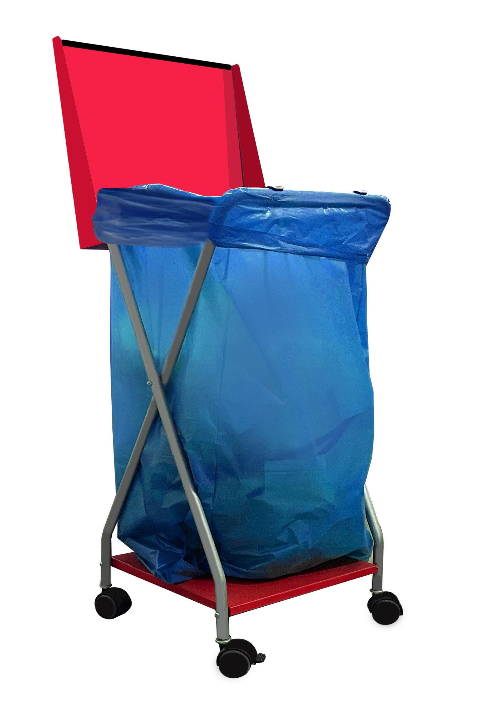 Quick Star Müllsackständer Rollbarer Müllsackständer mit 4 Rollen 120 Liter, Lenkrollen drehbar um 360°