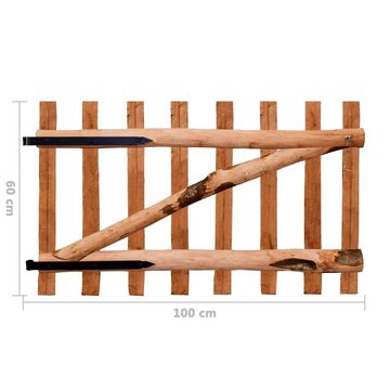 vidaXL Gartentor Zauntor Einflügelig Haselnussholz Imprägniert 100×60 cm