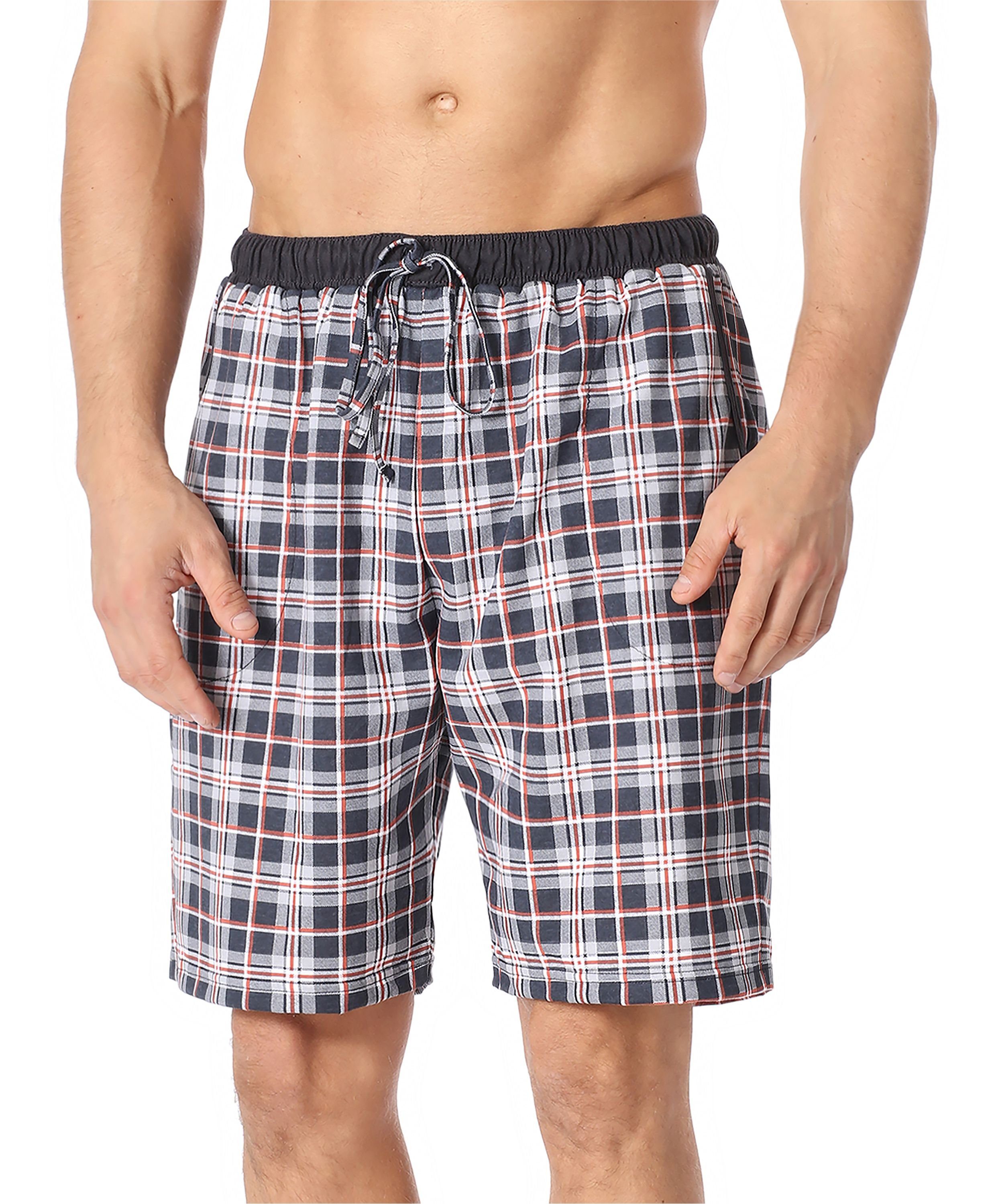 Karierrt6 (9632101) (1-tlg) TI30-114 Pyjamashorts elastischer Schlafanzughose Timone Bund Kurz Herren