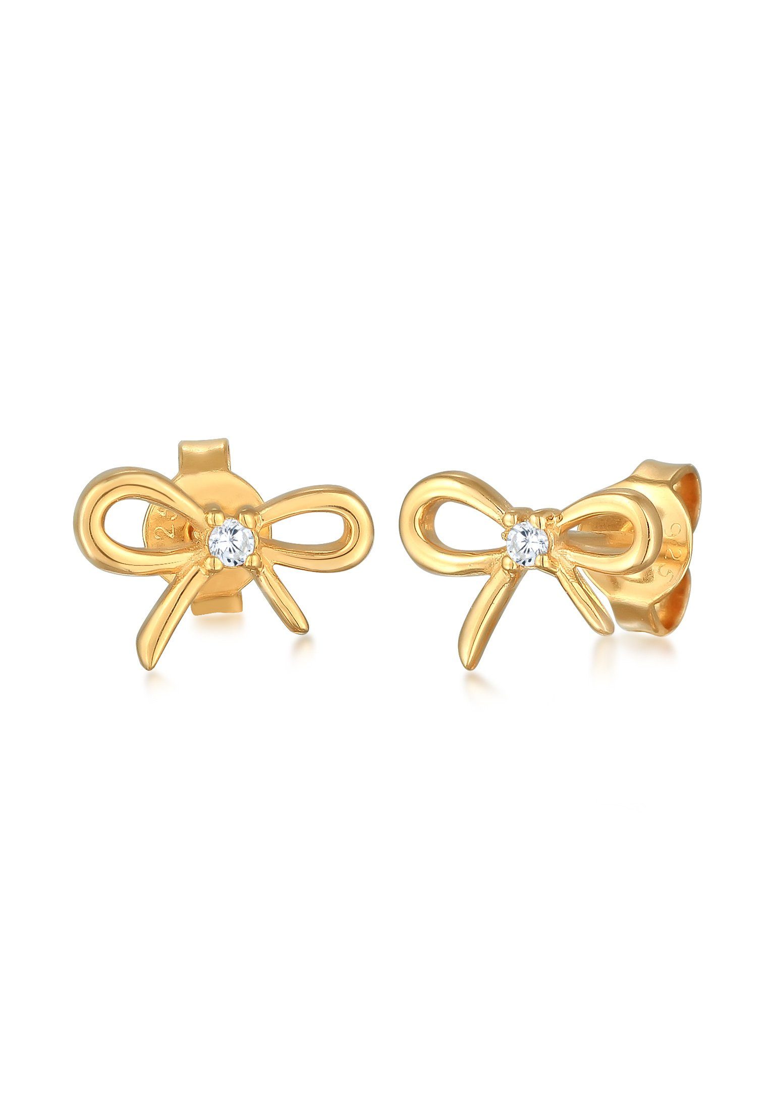 Elli Paar Ohrstecker Schleife Zirkonia Romantik 925 Silber, Schleife günstig online kaufen