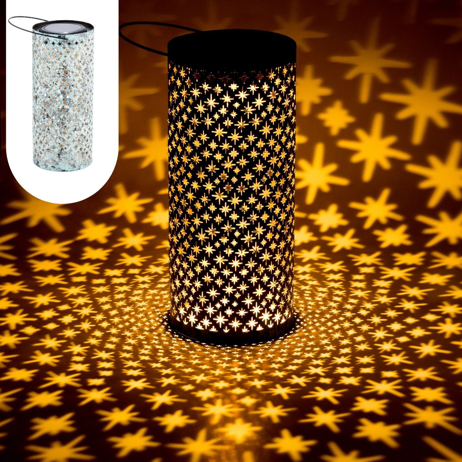 Marrakesch Orient & Mediterran Interior LED Solarleuchte Vintage Solarlaterne Solar Laterne Windlicht Lampe Outdoor Joran Grün, LED fest integriert, Hängeleuchte