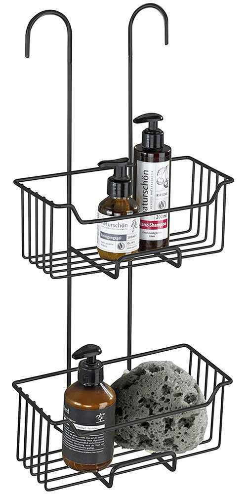 WENKO Duschregal Modell Milo, Dusch-Caddy, 2 Etagen, zum Einhängen ohne Boh günstig online kaufen
