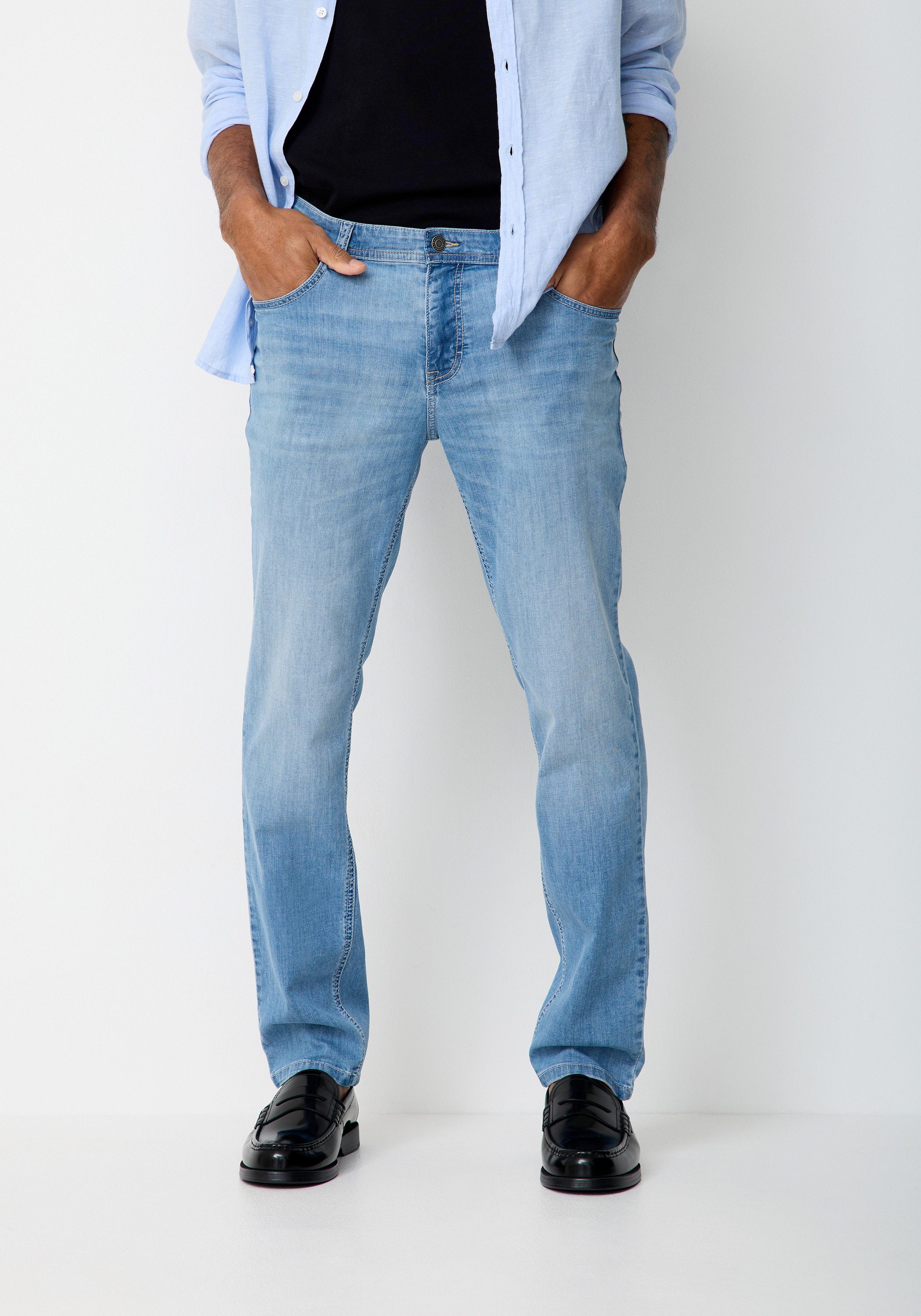 Paddock's Slim-fit-Jeans PIPE Saddle Stitch Slim Fit Jeans mit mehrfarbigen Nähten und Komfort Stretch