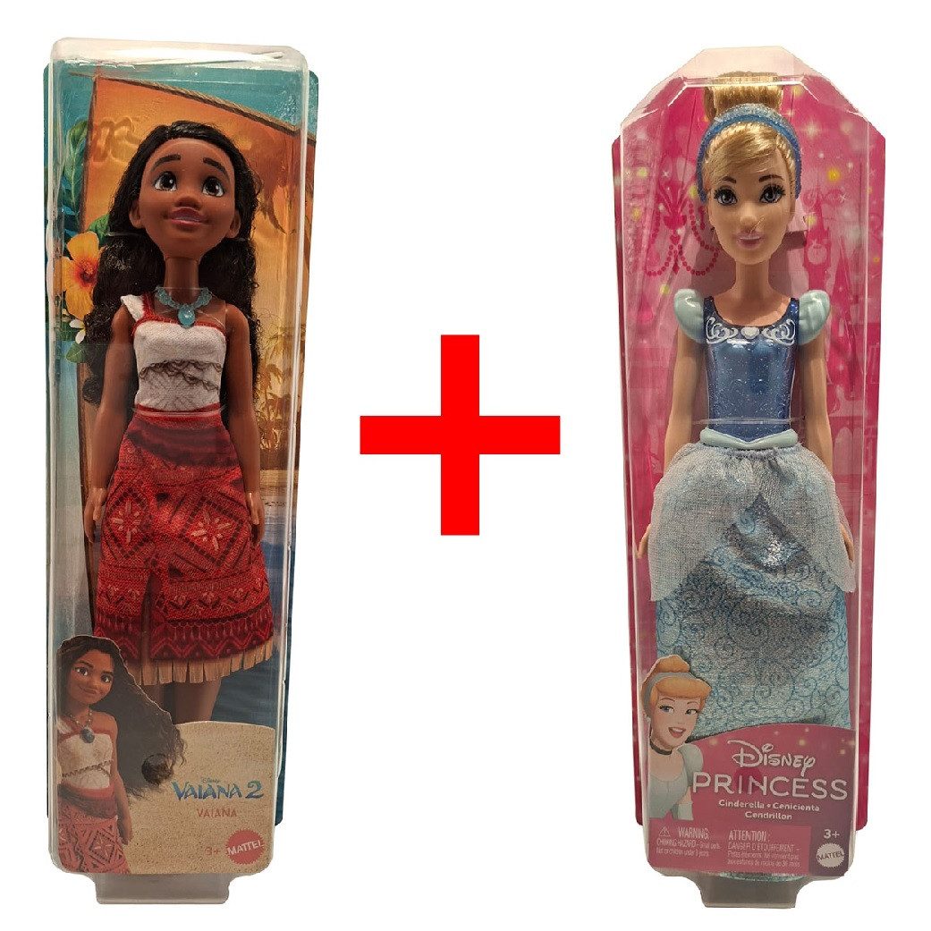 Disney Stehpuppe Disney Modepuppen - Vaiana 2 und Prinzessin Cinderella Sammlerfiguren