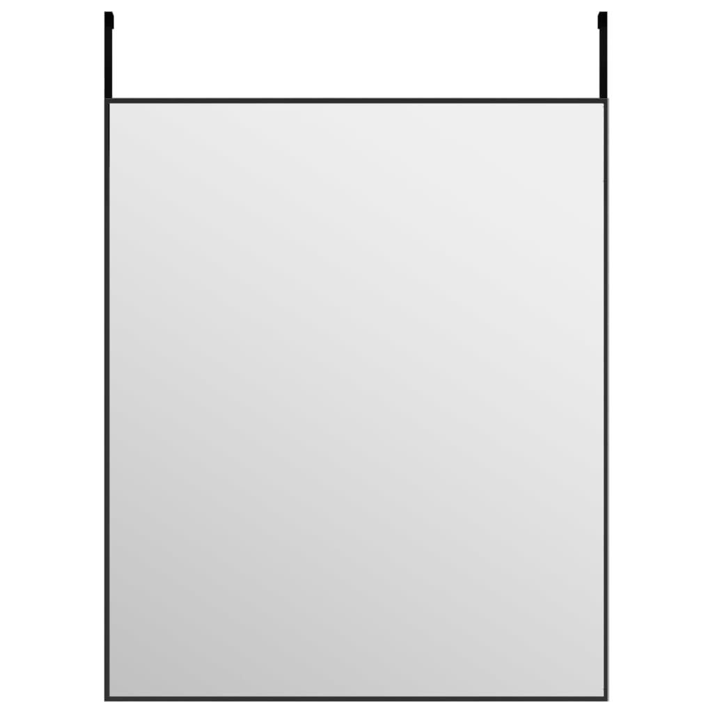 50x60 Schwarz vidaXL Schwarz (1-St) Glas Schwarz | und Türspiegel Spiegel Aluminium cm