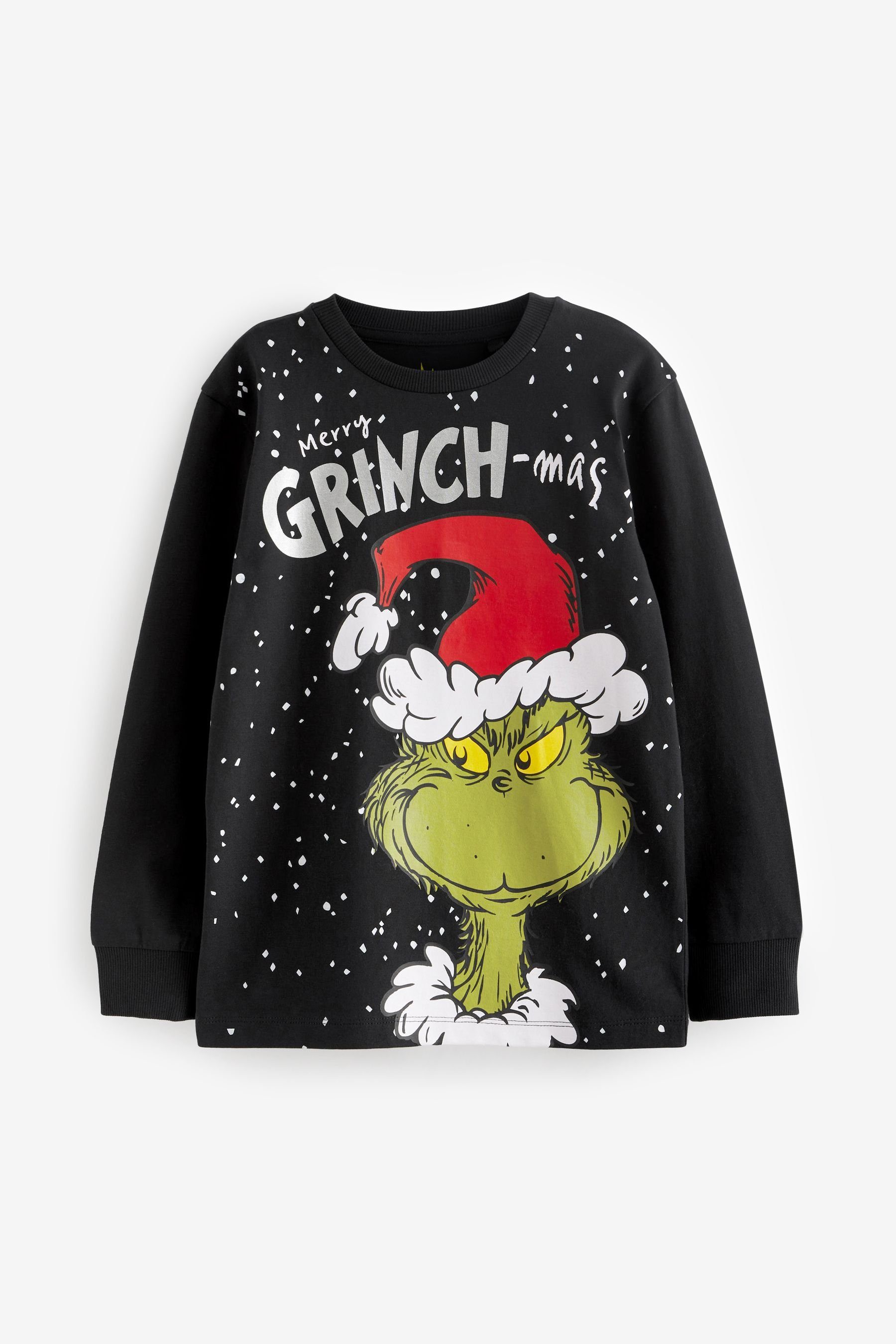 Next Langarmshirt Langärmeliges Weihnachtsshirt (1-tlg) Black The Grinch