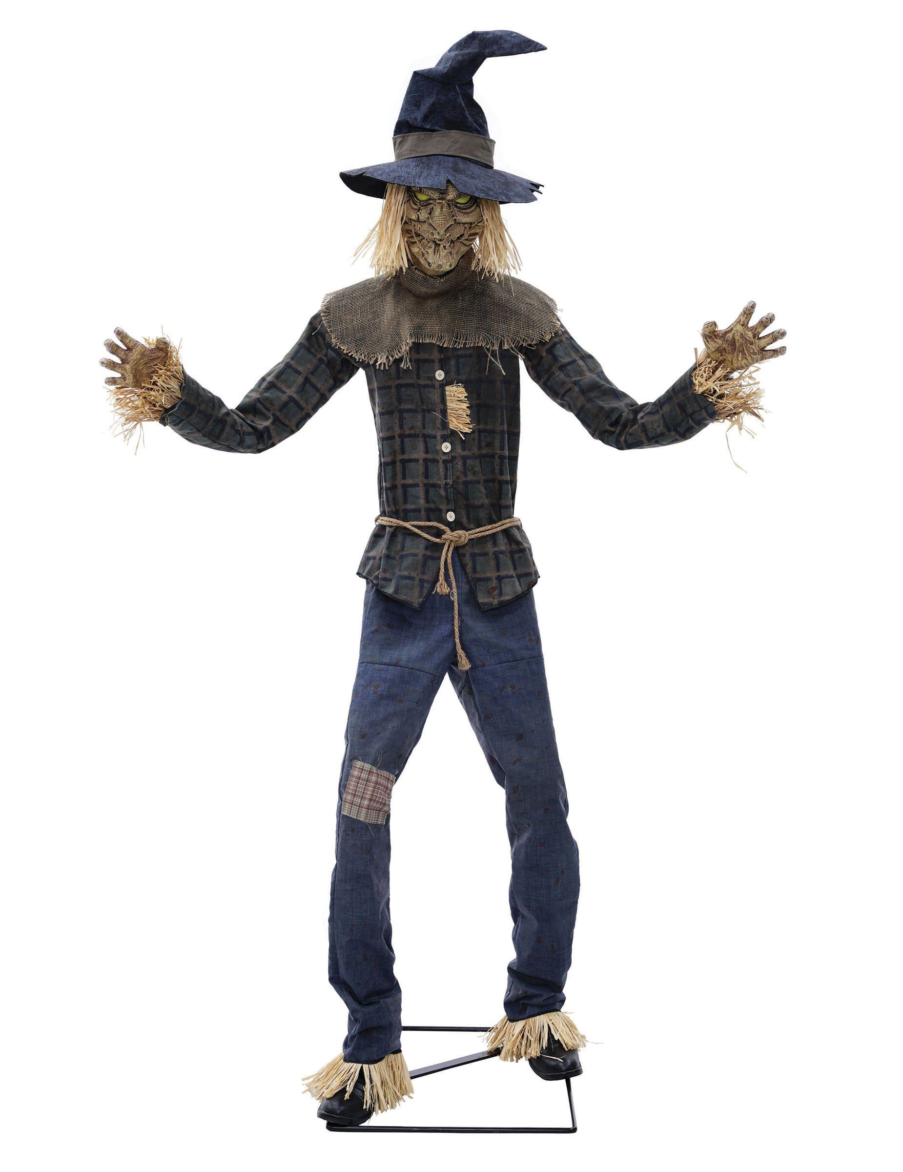 Palmer Kostüm Animatronic Furchterregende Vogelscheuche 2,05m Deko schwarz grau
