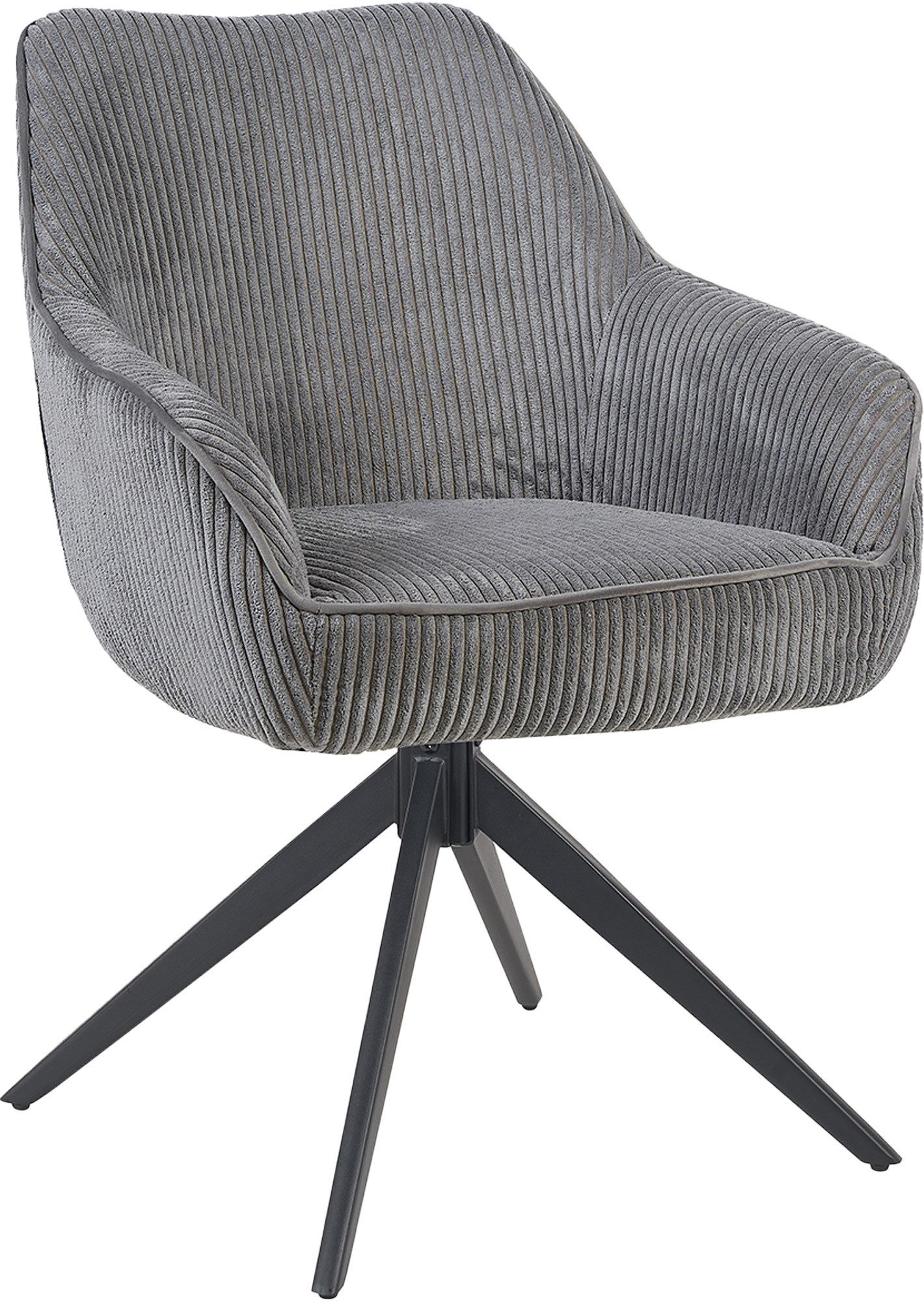 B&D home Polsterstuhl ARVIT (1 St), mit Armlehnen, Taschenfederkern-Sitz, Metallgestell 360° drehbar