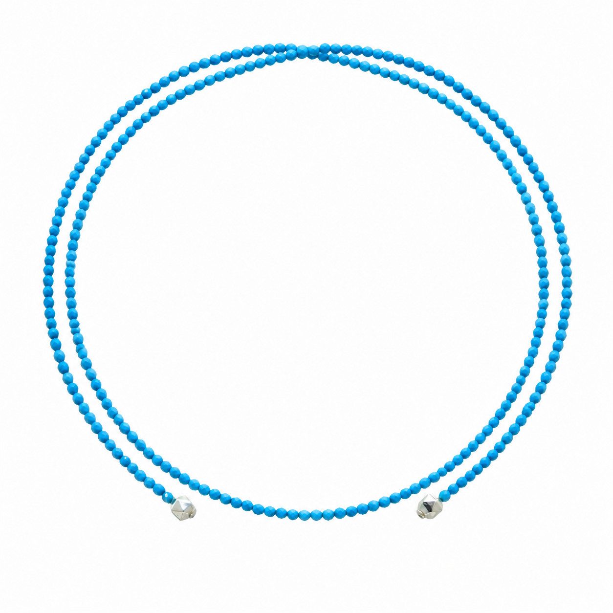 Sogni d'oro Halsreif "Blaues Südseeleuchten" mit Howlith + Hämatit, Flexibles Collier