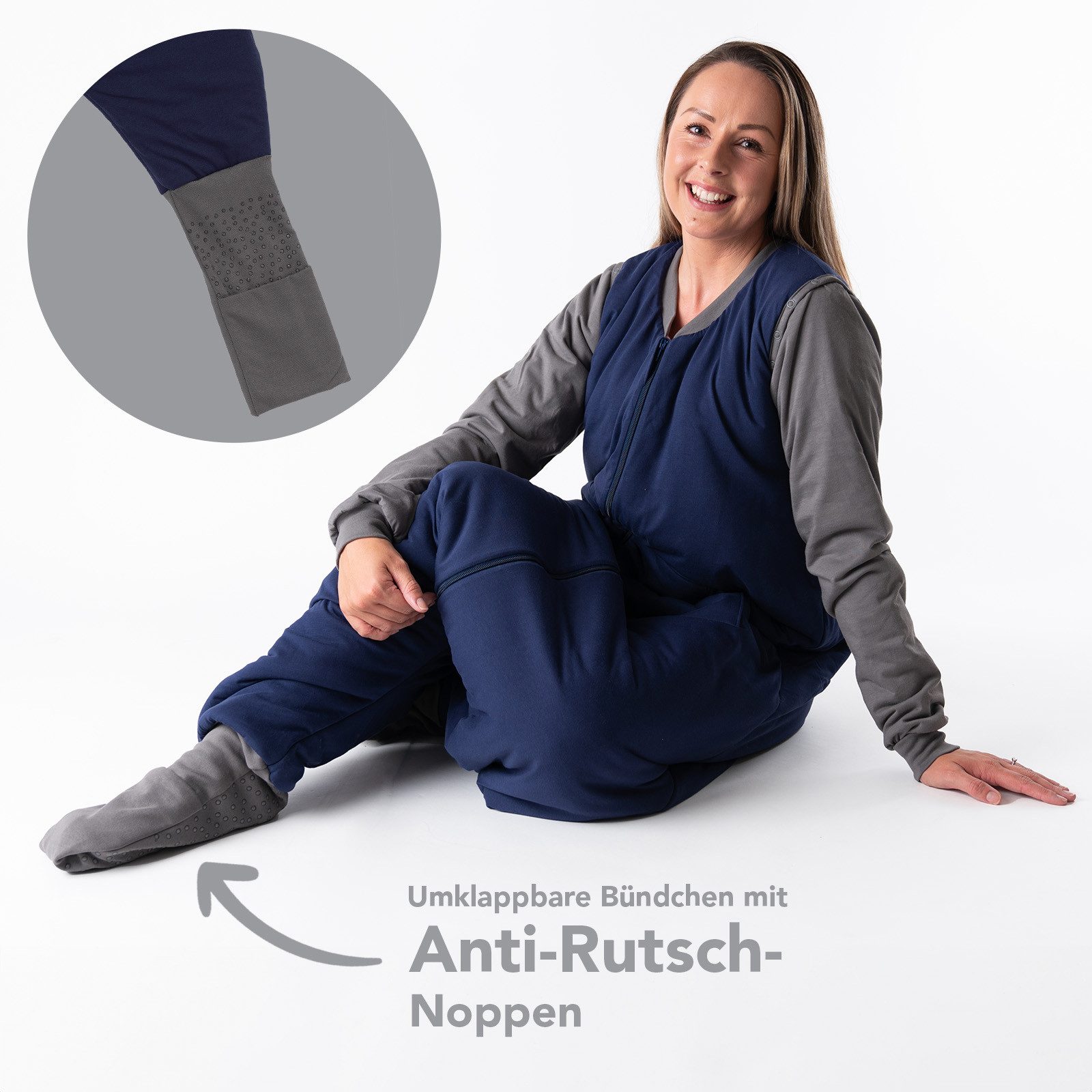 Schlummersack Hüttenschlafsack Erwachsenenschlafsack mit Füßen Sommer, 1.0 Tog dünn wattiert OEKO-TEX