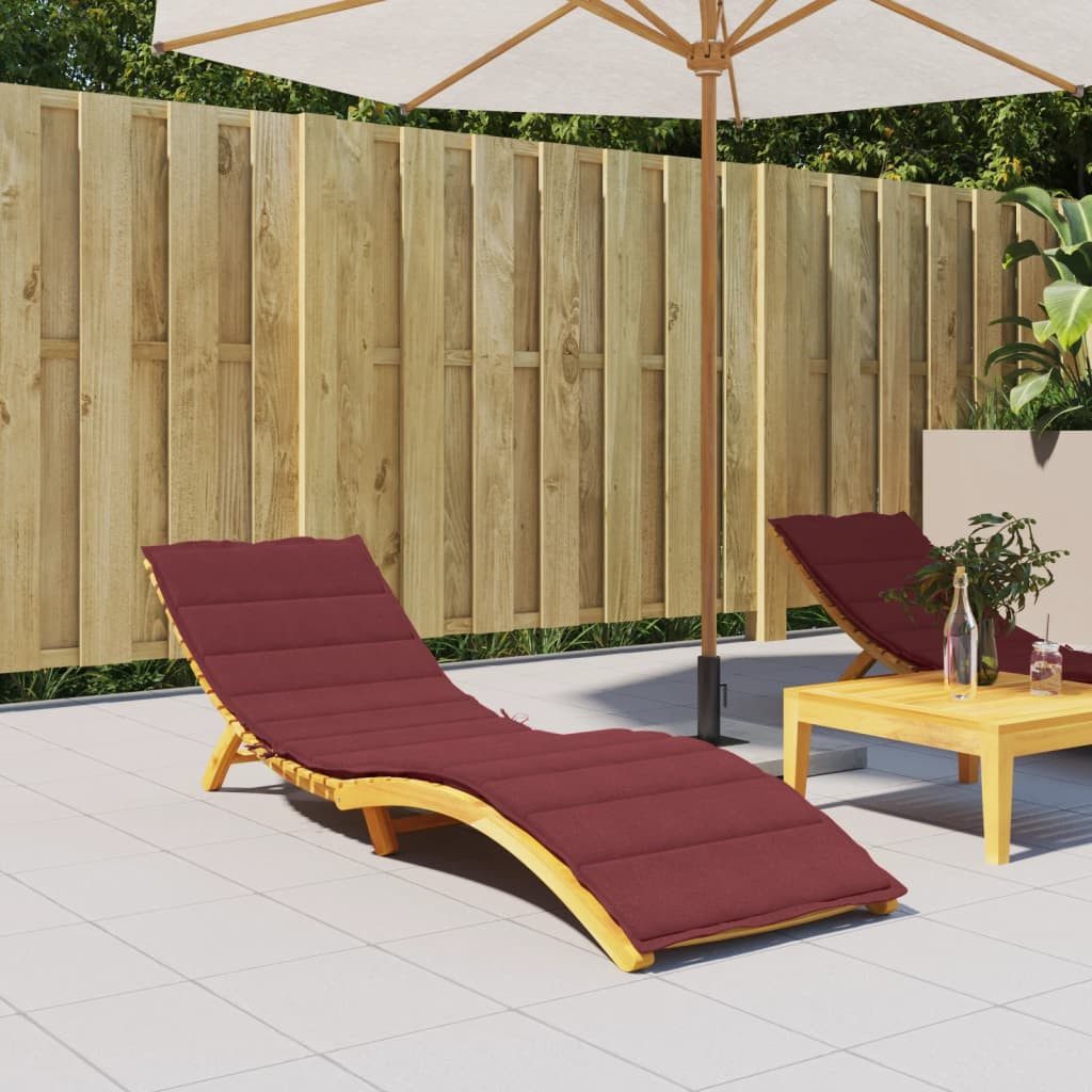 vidaXL Gartenliege, Sonnenliegen-Auflage Melange Weinrot 200x70x4 cm Stoff