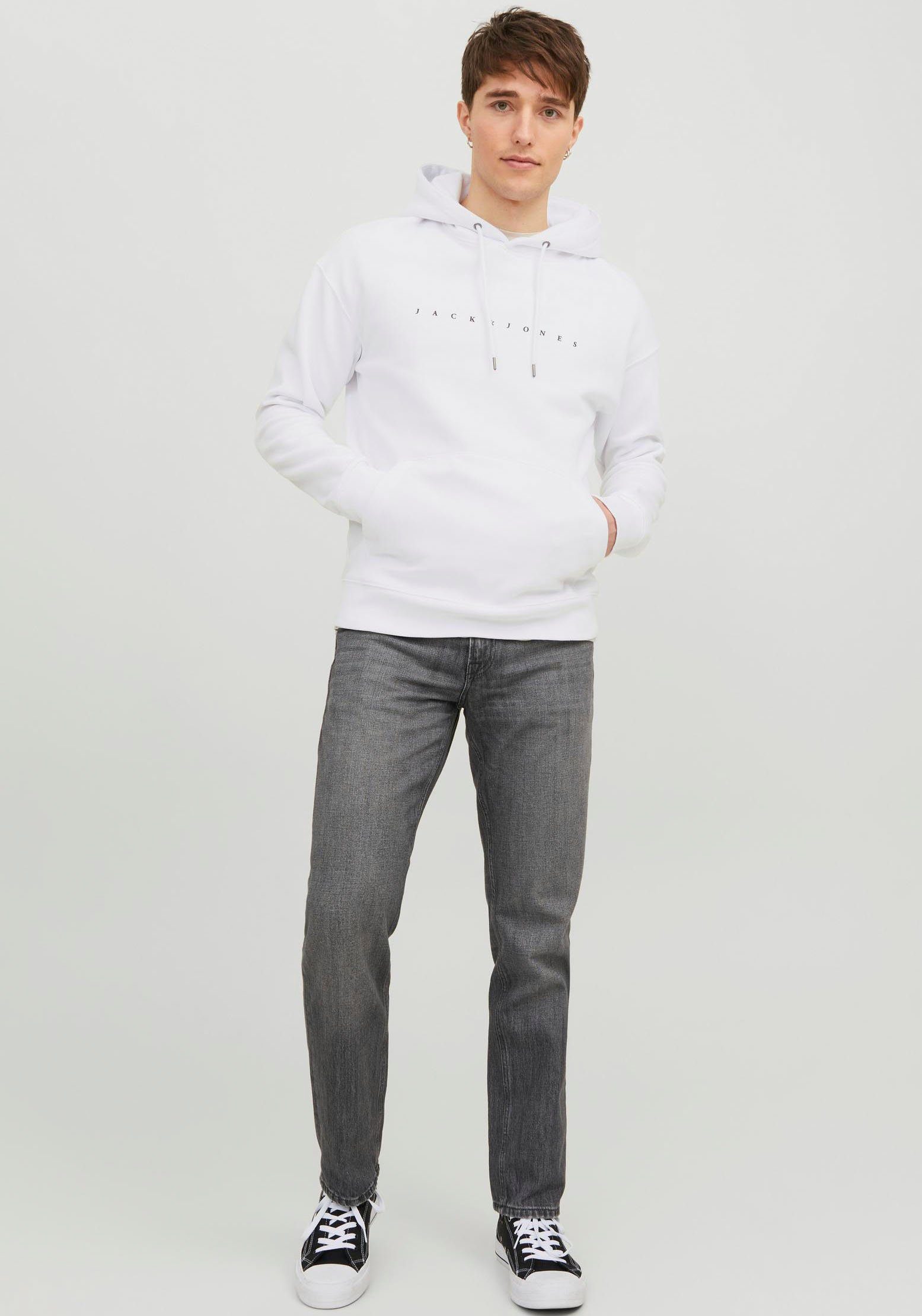 Jack & Jones Kapuzensweatshirt JJESTAR JJ HOOD SWEAT NOOS White