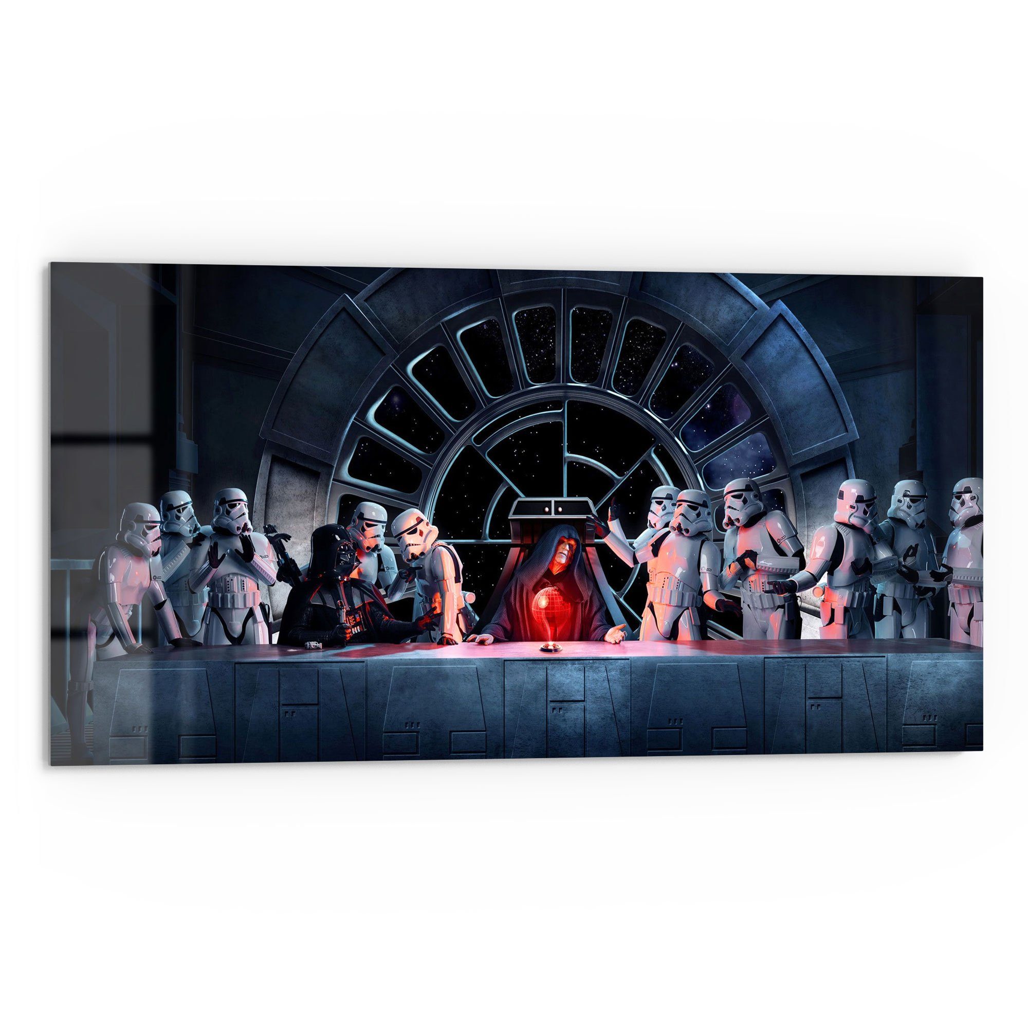 DEQORI Küchenrückwand 'Star Wars Abendmahl', Herdblende Glas Badrückwand Spritzschutz