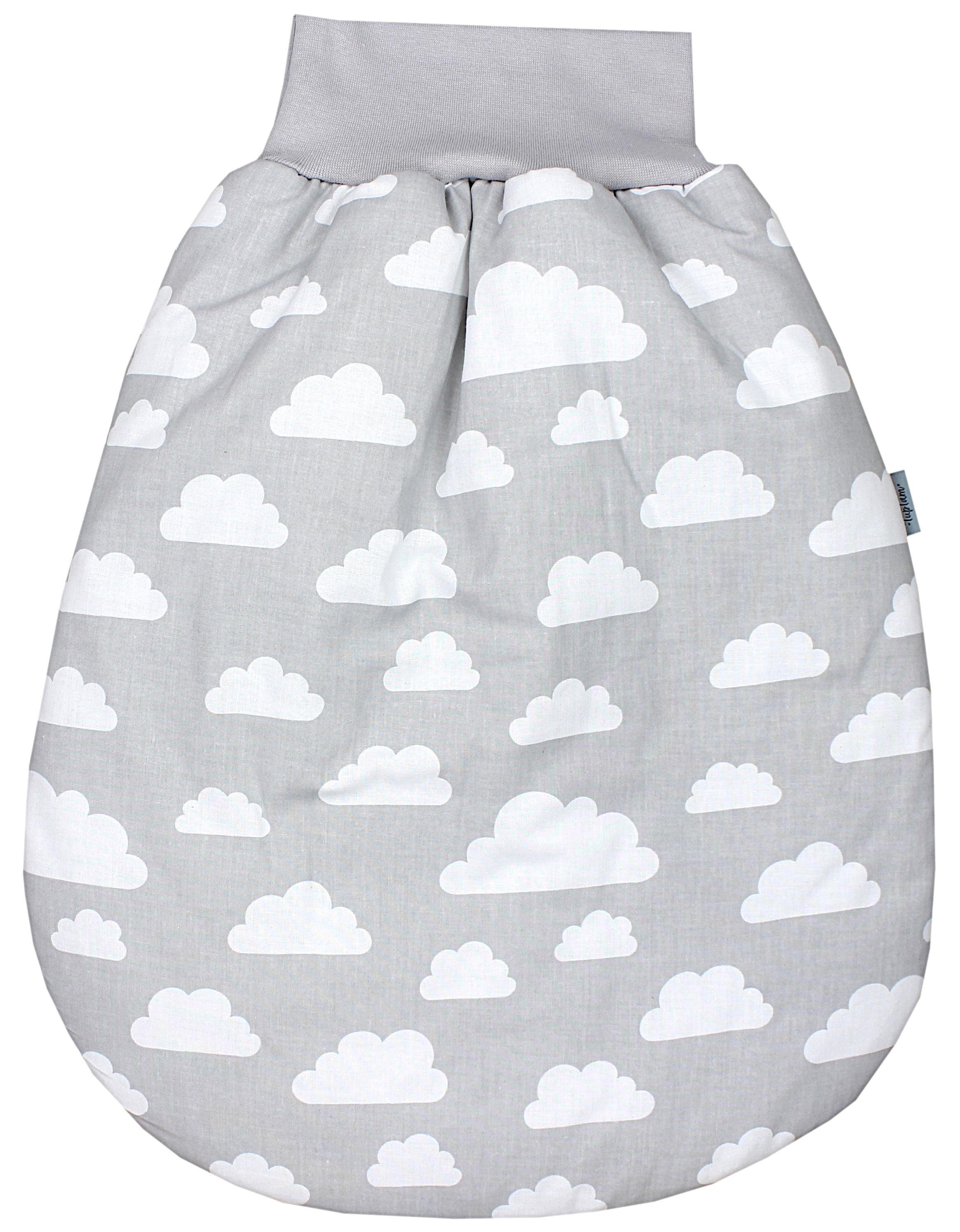 TupTam Babyschlafsack Baby Strampelsack Schlafsack Winterschlafsack für Mädchen Jungen Wolken Weiß