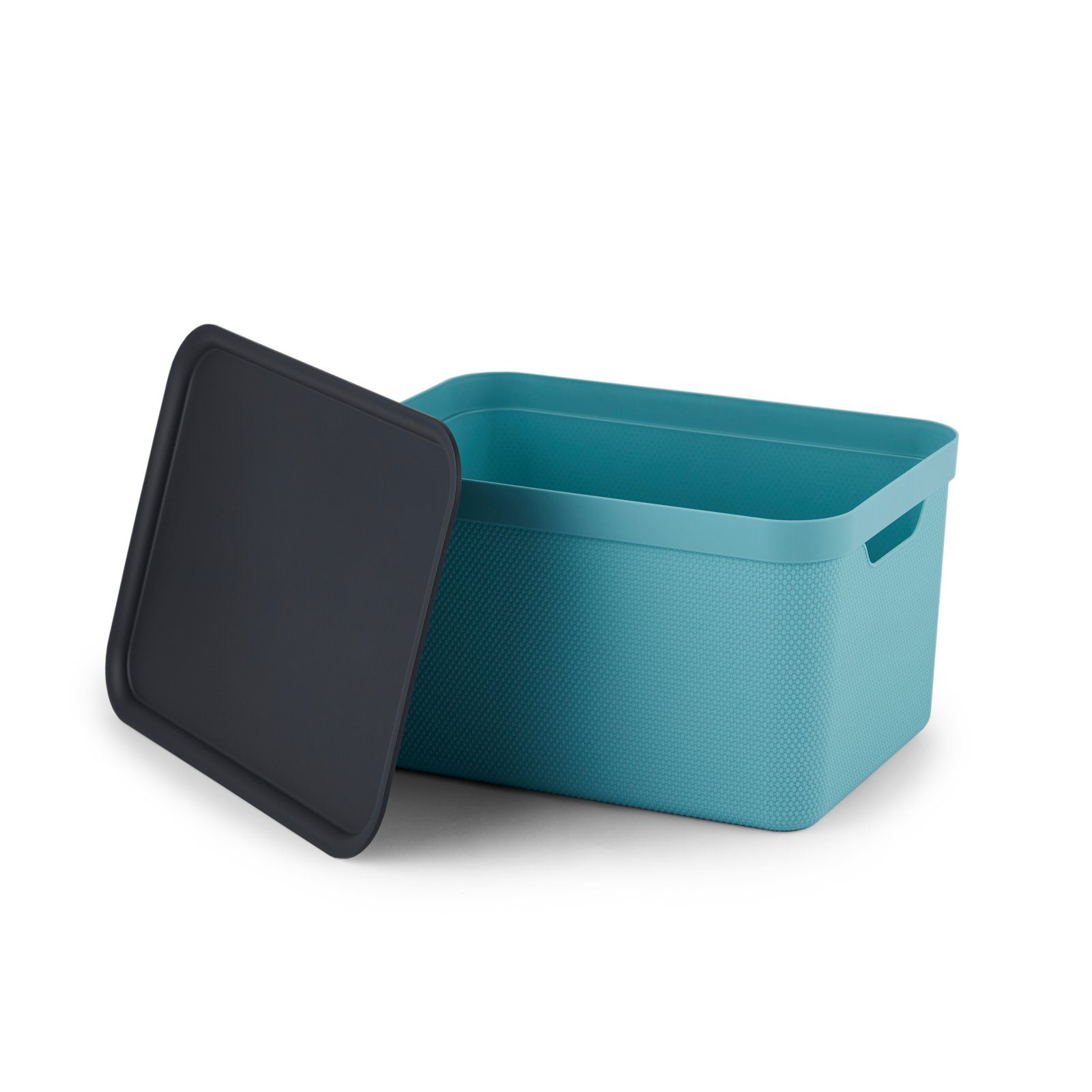 ROTHO Aufbewahrungsbox 3er- Set Aufbewahrungskorb 16l mit Deckel (Aufbewahrungsboxen, 3er-Set)