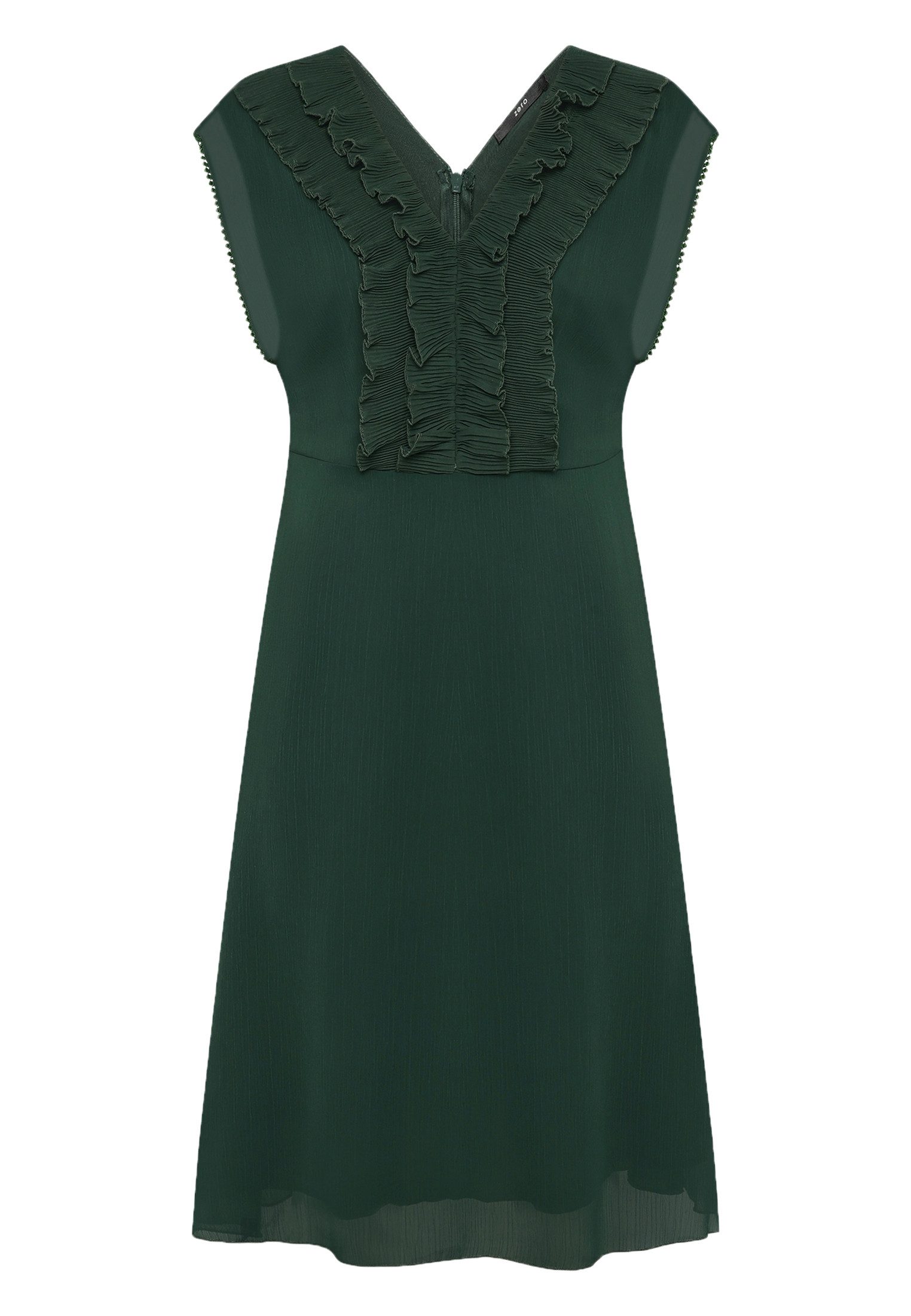 Zero Chiffonkleid Damen mit Rüschen Perlen