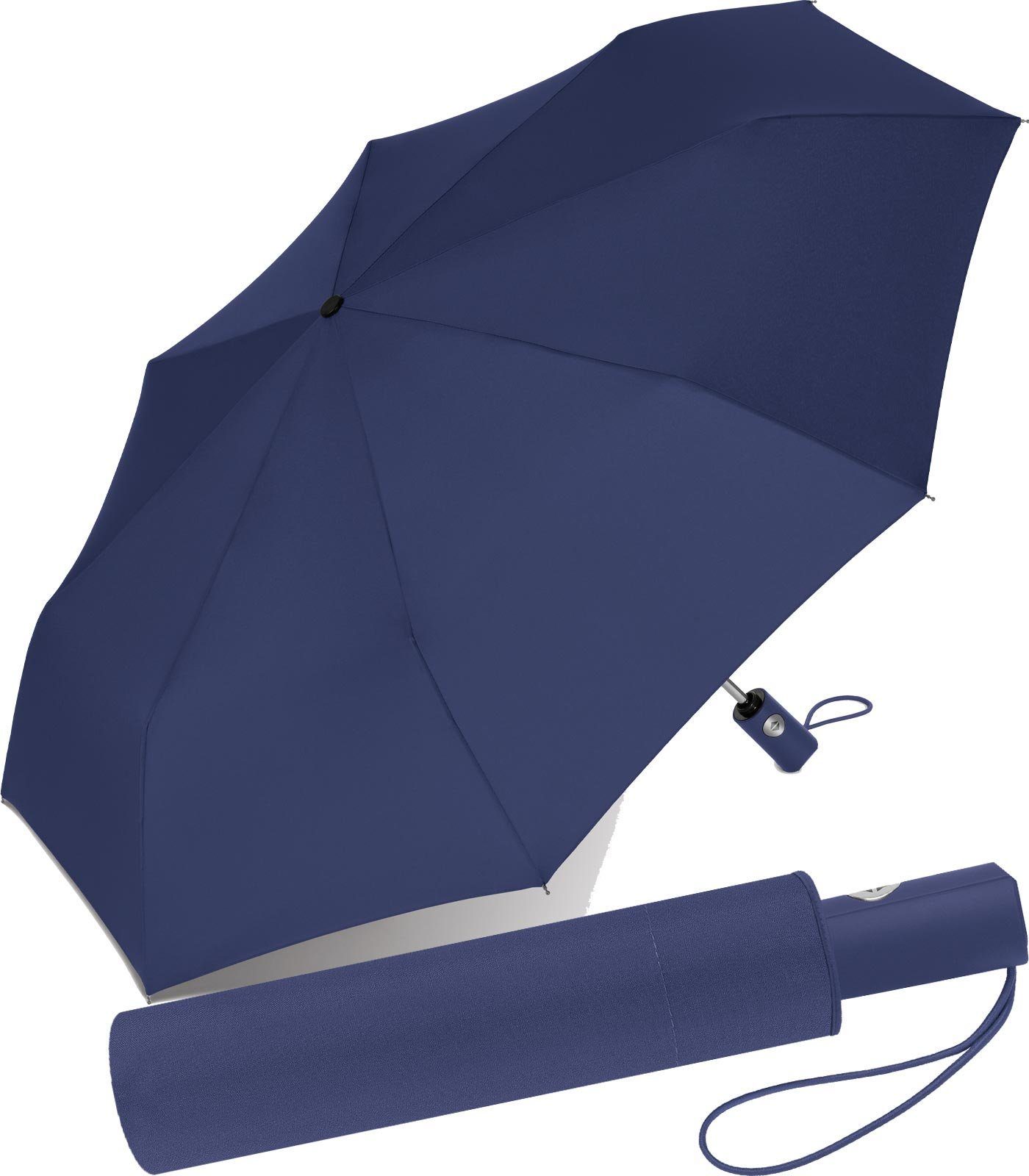 RS-Versand Taschenregenschirm schöner stabiler Regenschirm mit Auf-Zu-Automatik, für Damen und Herren, in vielen modischen Farben navy-blau