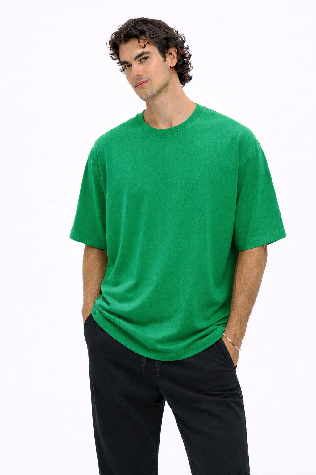 Megaman Jeans T-Shirt Herren Oversize T-Shirt Sommer Heavy Weight Basic Shirt Premium OH-45