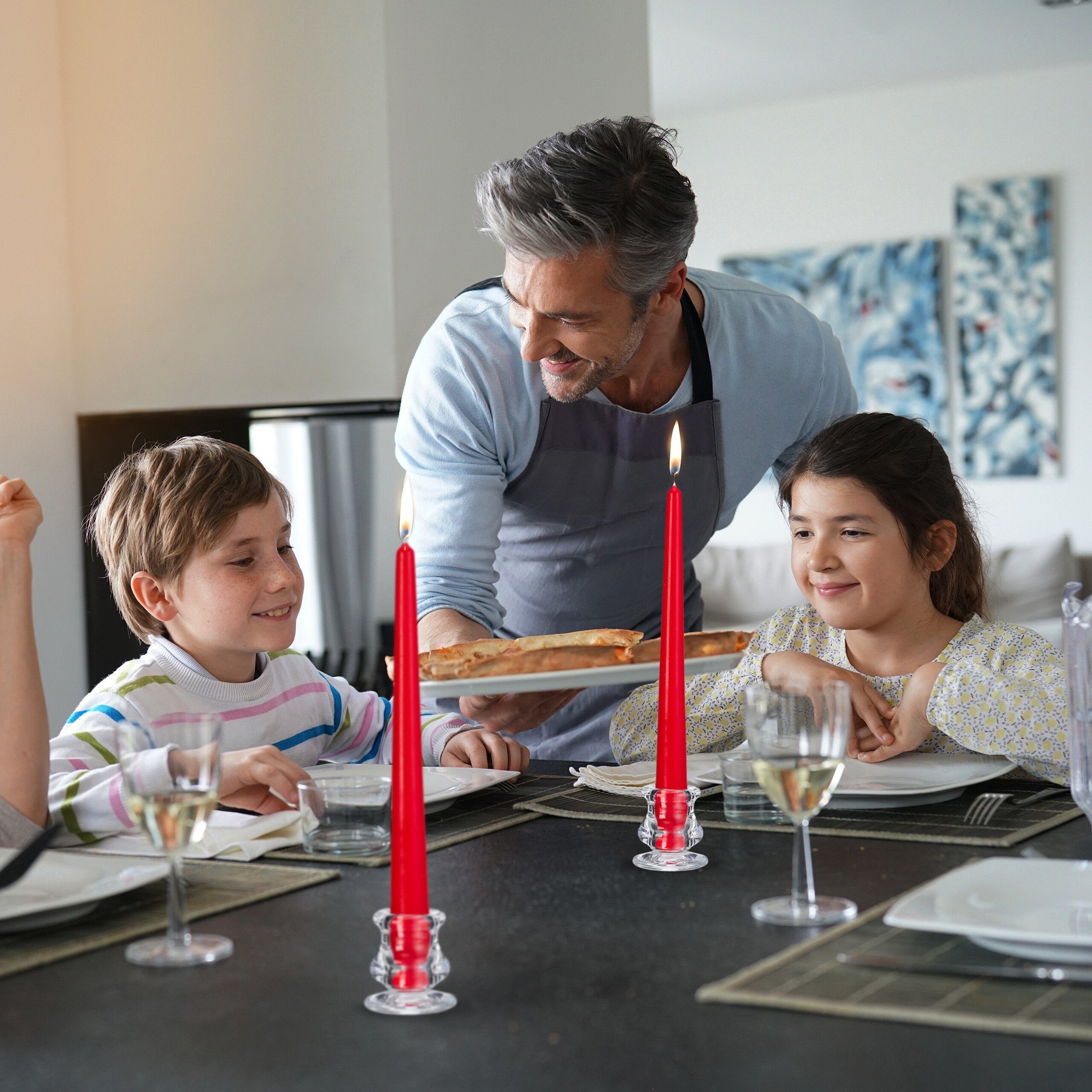 relaxdays Kerzenständer 12x Stabkerzenhalter aus Glas