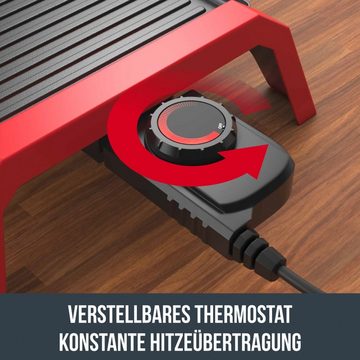 Thomson Kompakt-Küchenmaschine THOMSON THPL960G Tischgrill Elektrogrillplatte / Plancha 60 cm rot, 2200 W