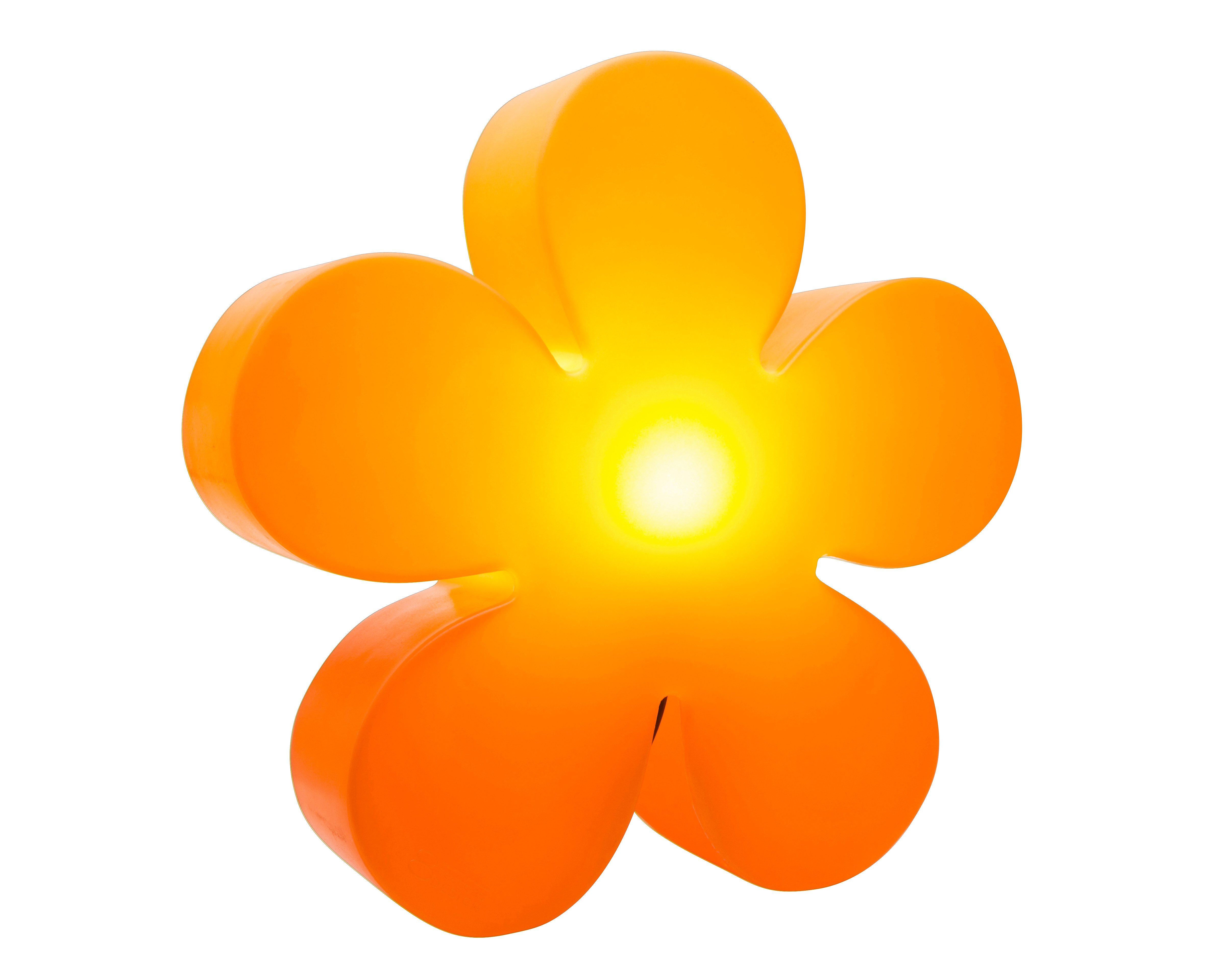 8 seasons design LED Gartenleuchte Shining Flower, LED wechselbar, E27-Fassung, warmweißes Licht, Dekolampe Garten (40cm, orange)