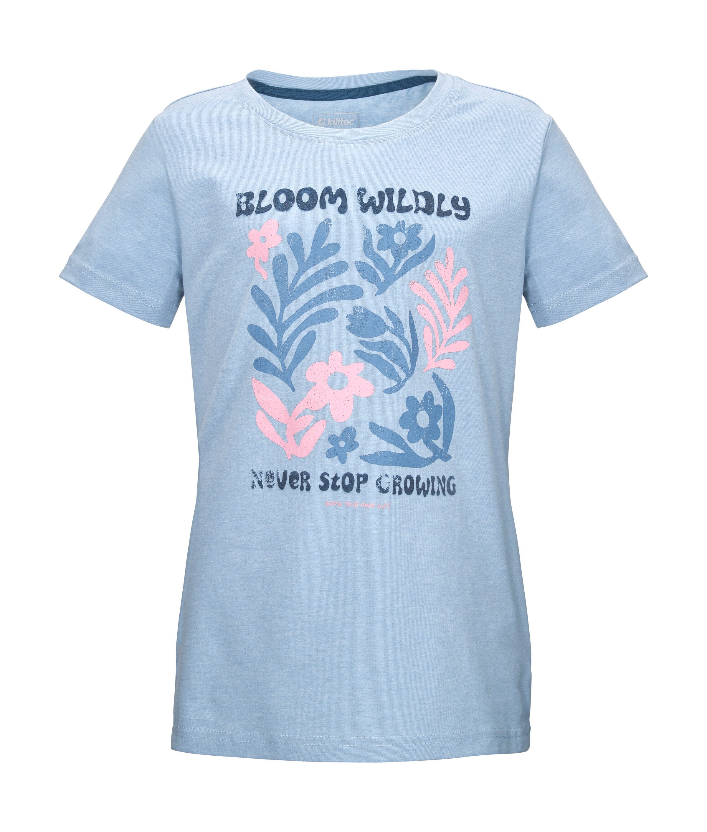 Killtec T-Shirt KOS 135 GRLS TSHRT Farbenfrohes Mädchen-T-Shirt mit Sommerprint und Rundhals.