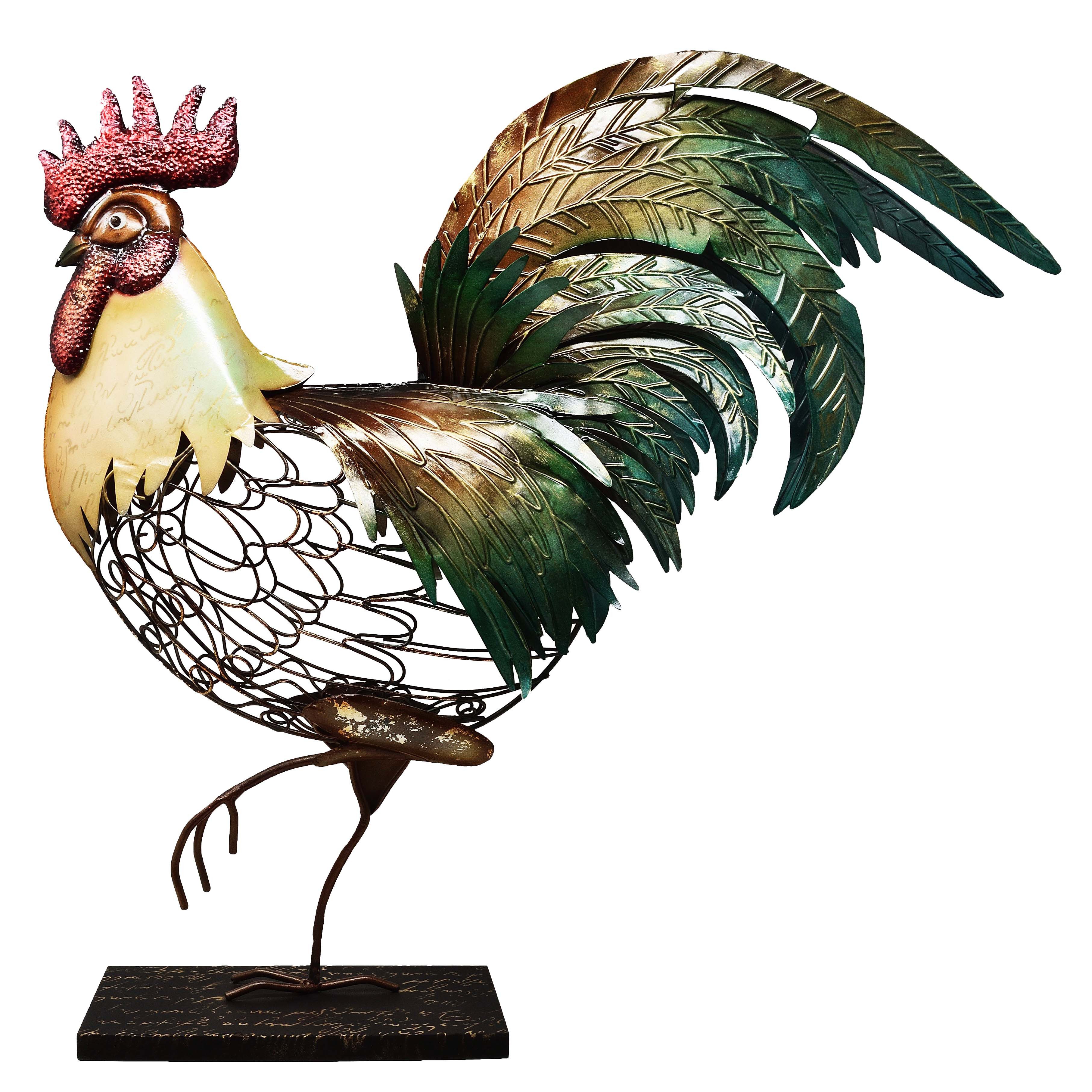 Dekofigur Dekofigur Hahn - Tier Metallfigur Dekoration Blech Gockel Huhn Ostern
