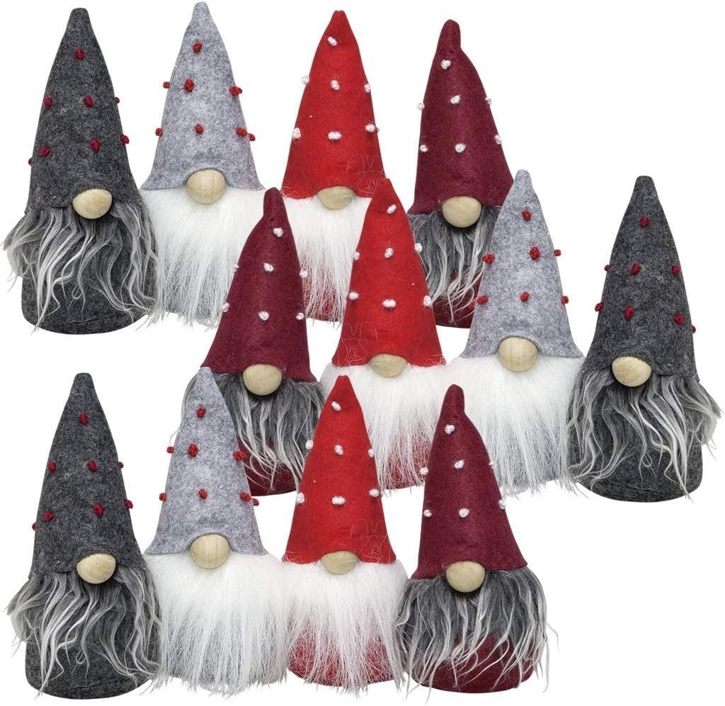 St., Weihnachtsfigur im 4 (Dekofiguren, farbige 12 Christmas Wichtel Gnome, 12tlg. Weihnachtsdeko 10cm Set), Designs, Paradise Geschenkset verschieden