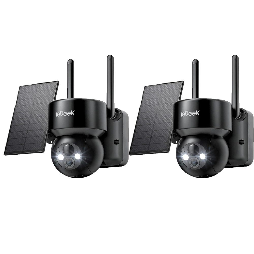 TWUFY Überwachungskamera Solar Überwachungskamera Außen 3MP/2K, 5200mAh Kabellos WLAN Kamera (Außenbereich, Aussen, 355°/120° Panorama,IP66 wasserdicht,Nachtsicht & 24/7 Aufnahme, Automatische Verfolgung, 1-tlg., 2-Wege-Audio, Sirene,300 Lumen Scheinwerfe