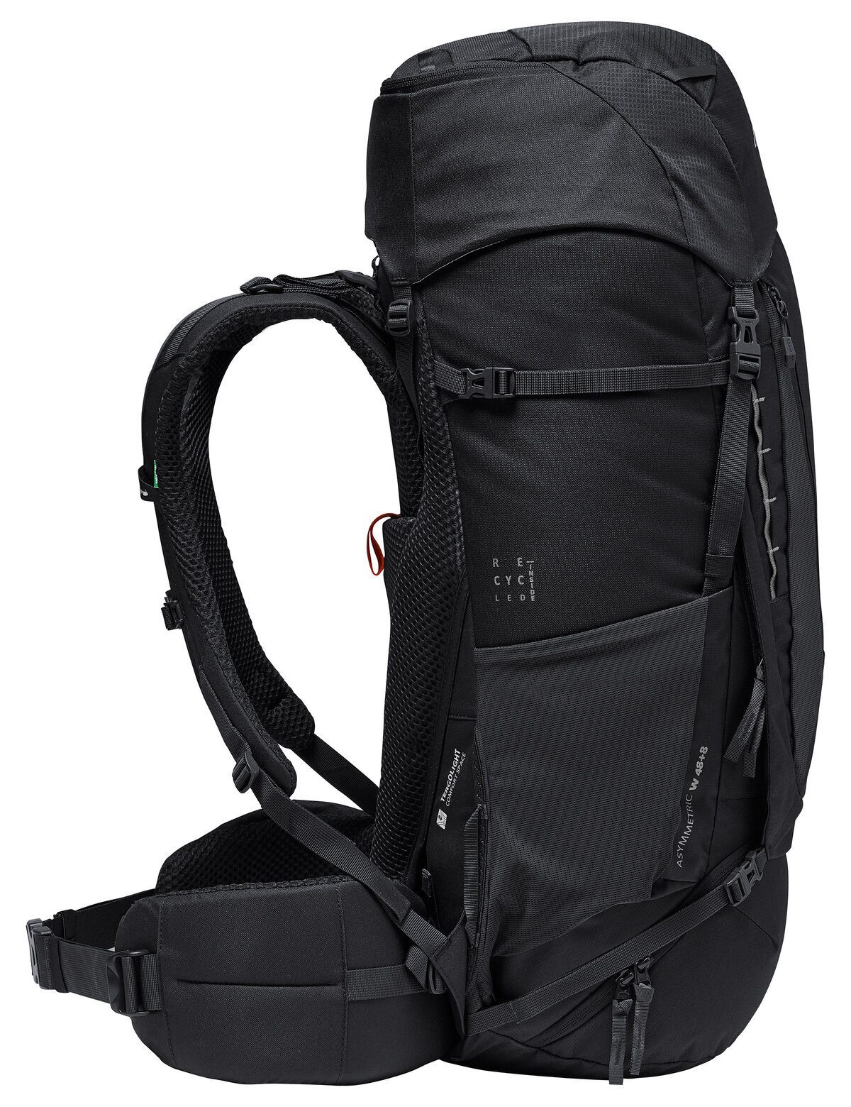 VAUDE Trekkingrucksack Asymmetric 52+8, für Hüttentouren, Alpintrekking und Pilgerreisen, 52+8 Liter