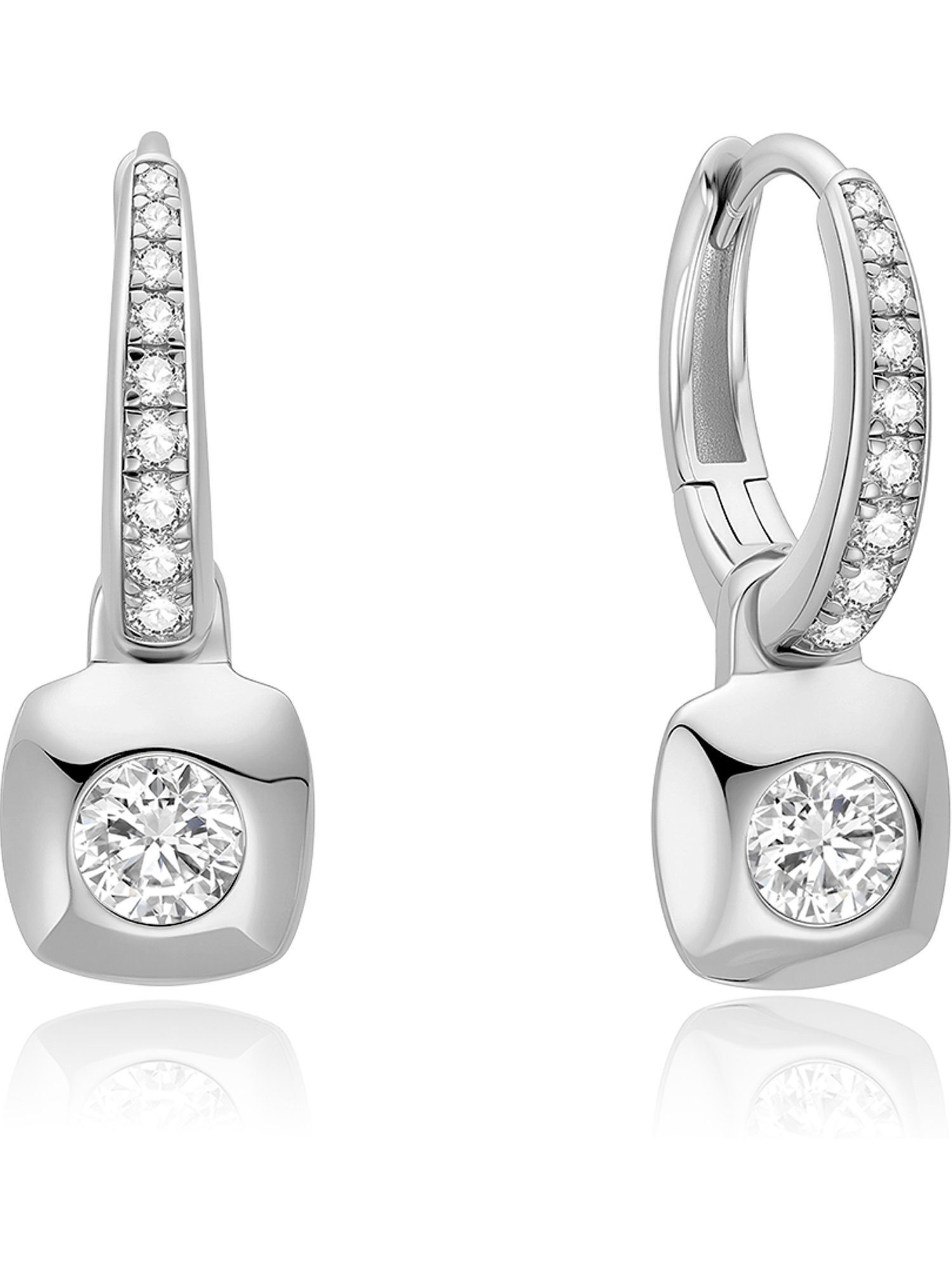 Ania Haie Paar Creolen Ania Haie Damen-Creolen 925er Silber 18 Zirkonia (Paar)