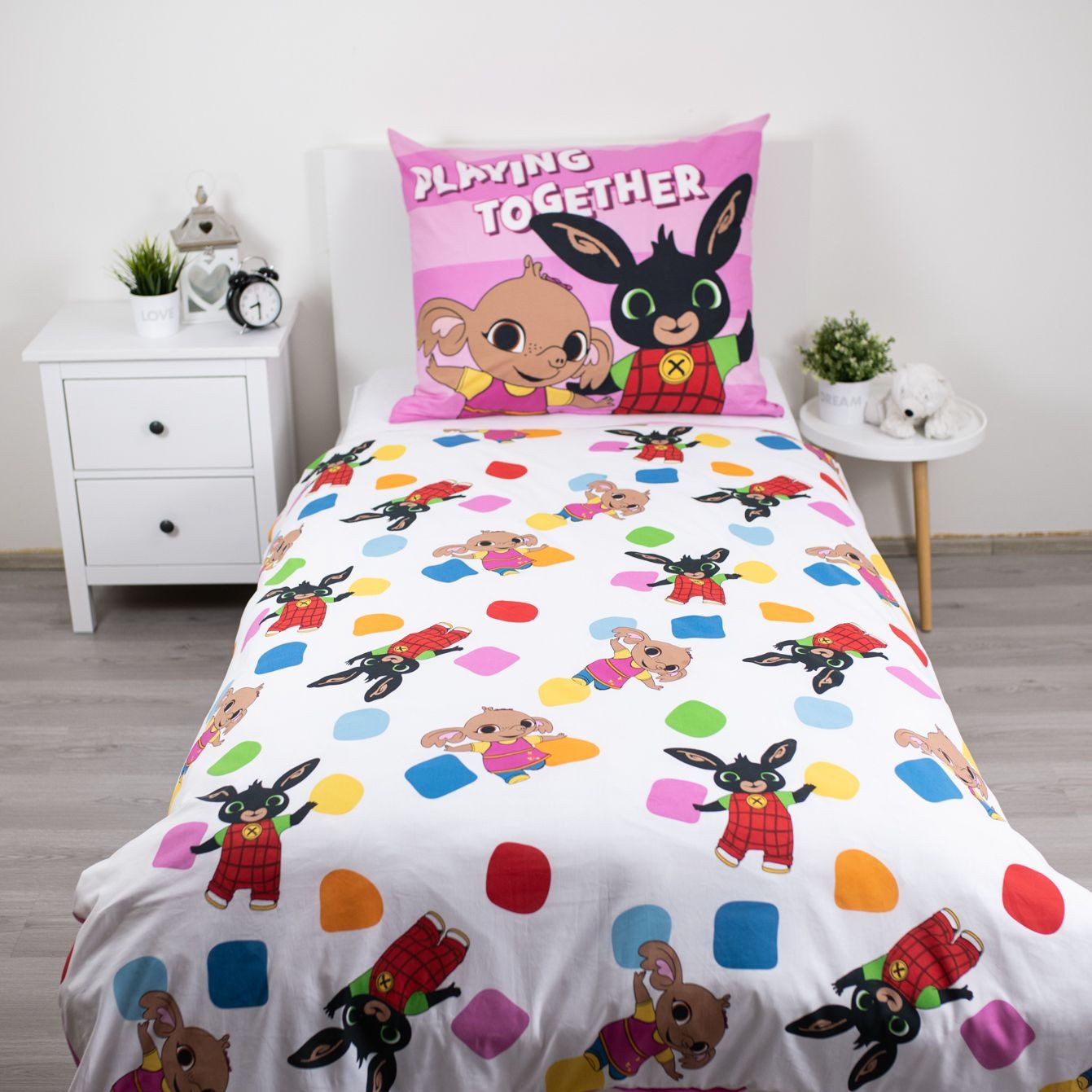 Bing Bettwäsche Baumwolle Kinder Bettbezug Kissenbezug 140 x 200 70 x 90 cm, Baumwolle