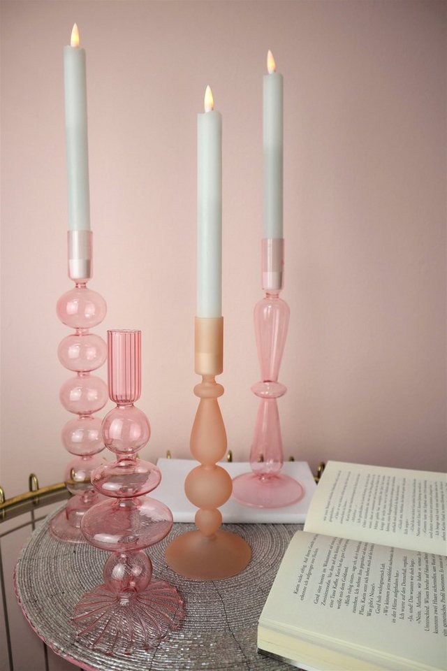 AM Design Kerzenhalter Stabkerzenhalter aus Glas (Set, 2 St), Höhe ca. 22 cm