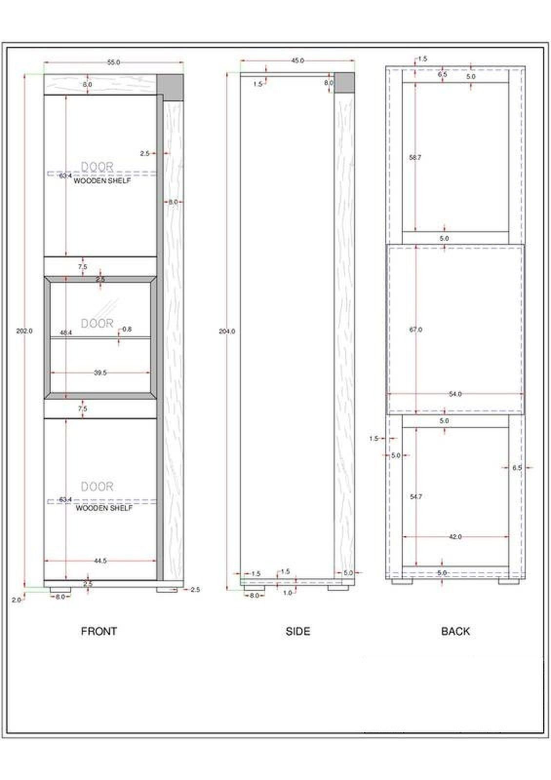 beige Vitrine Amsterdam 55x45x204 Massivmoebel24 Akazie lackiert Standvitrine #120