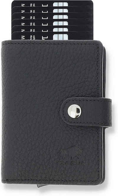 Solo Pelle Mini Geldbörse Q-Wallet Leder Geldbörse mit integriertem Kartenetui für 15 Karten, Echt Leder, Made in Europe, in elegantem Design mit RFID Schutz