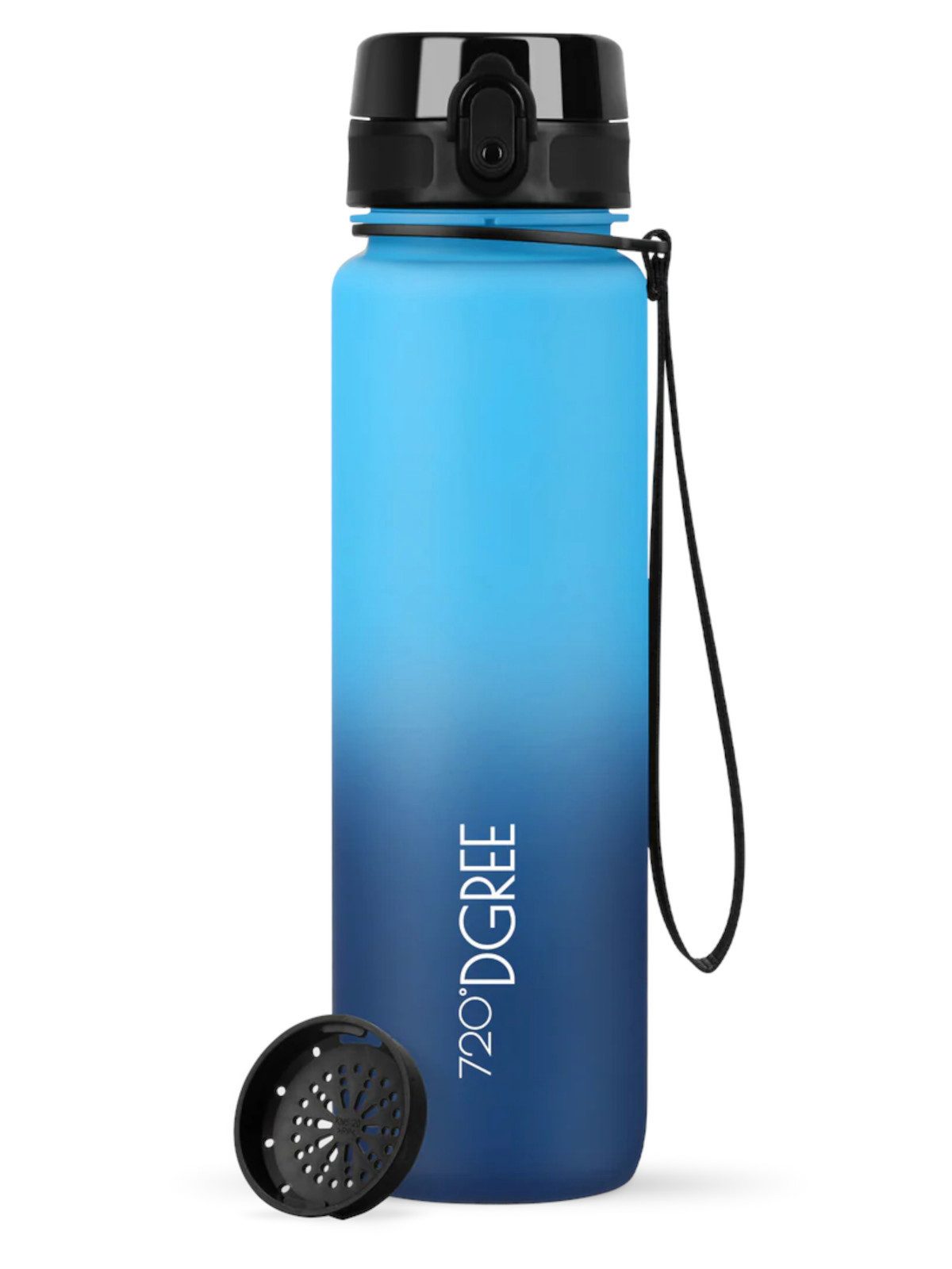 720°DGREE Trinkflasche Trinkflasche uberBottle softTouch mit Sieb sky blue/sapphire blue 1l