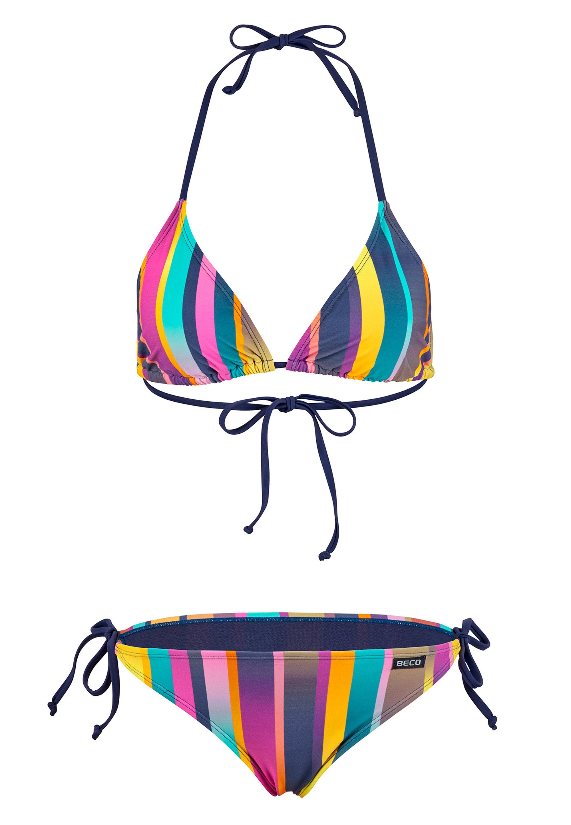 Beco Beermann Triangel-Bikini-Top Summer Stripes, in leuchtenden Regenbogenfarben