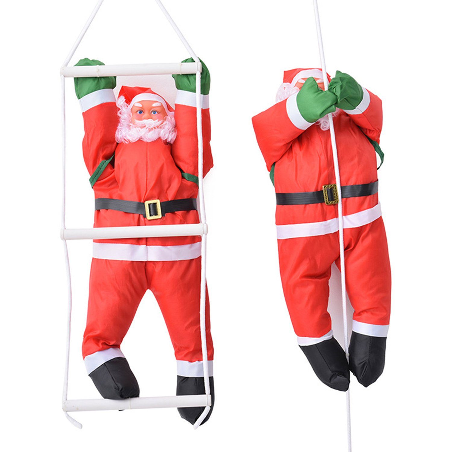 Kletterseil rot Weihnachtsmann des Weihnachtsmannes Dekofiguren MAGICSHE 60cm, Weihnachtsdekoration Höhe