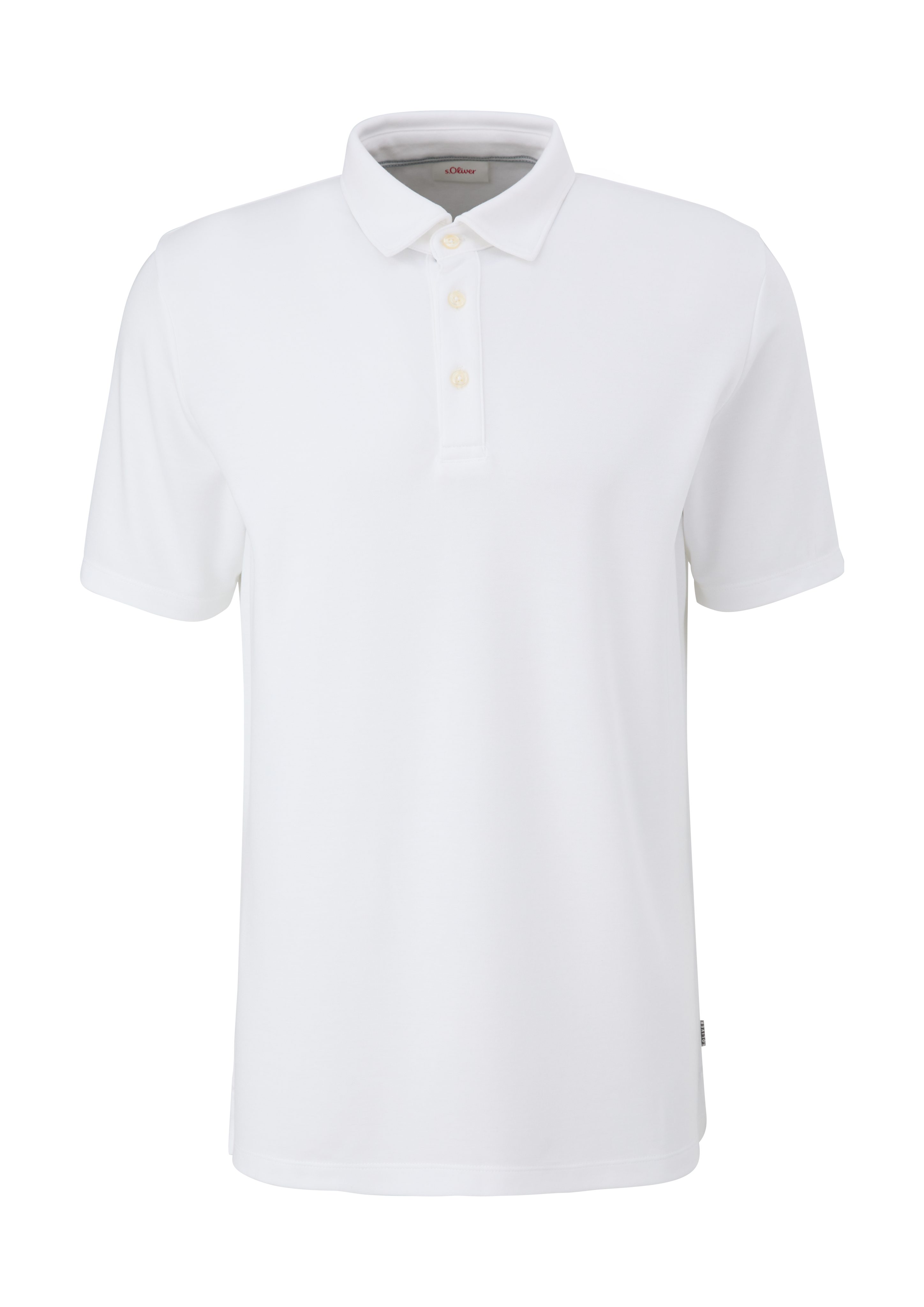 s.Oliver Kurzarmshirt Poloshirt weiß aus Modalmix