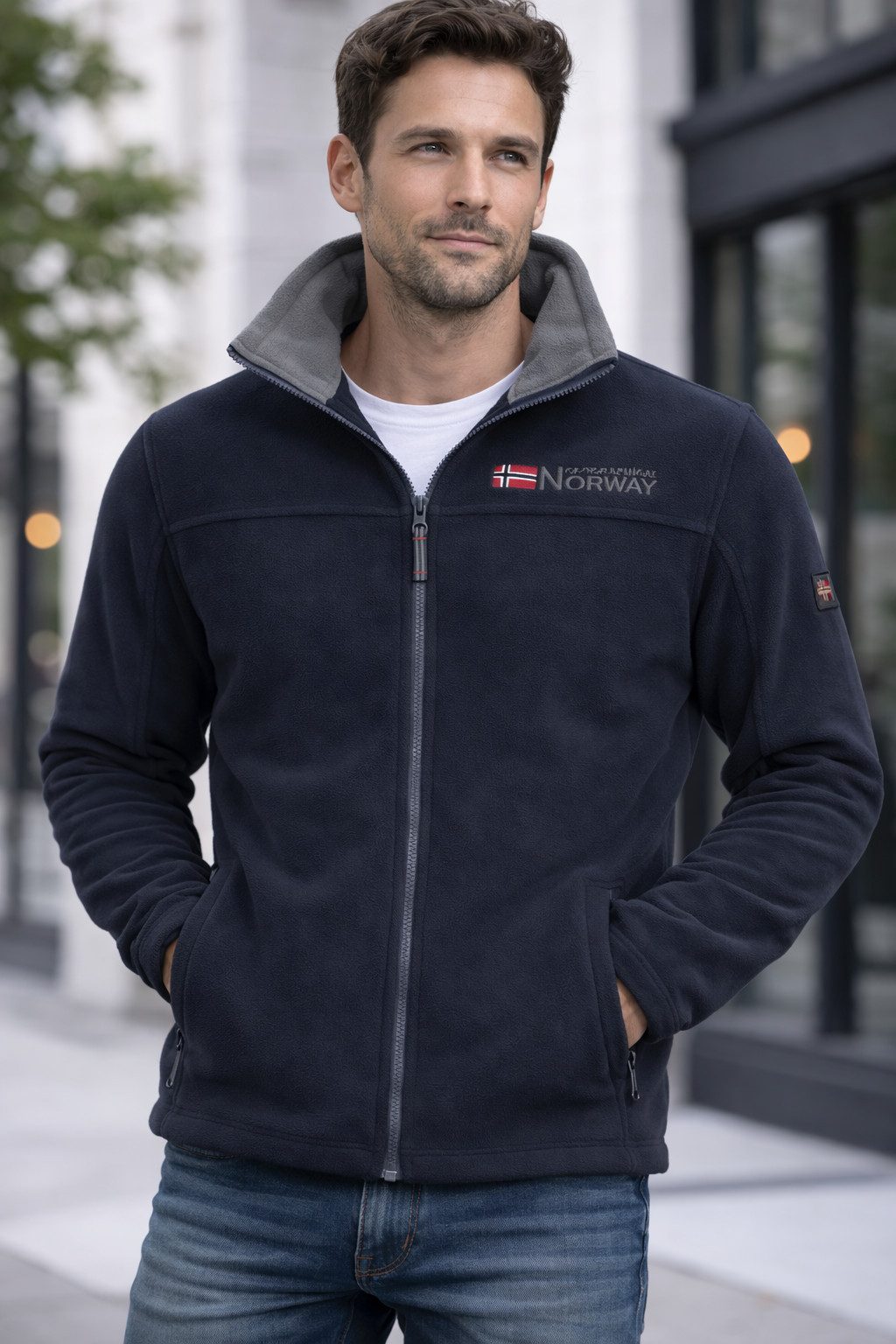 Geographical Norway Fleecejacke Herren Übergangsjacke Polar Fleece Jacke Sweat Jacke Outdoor Frühling