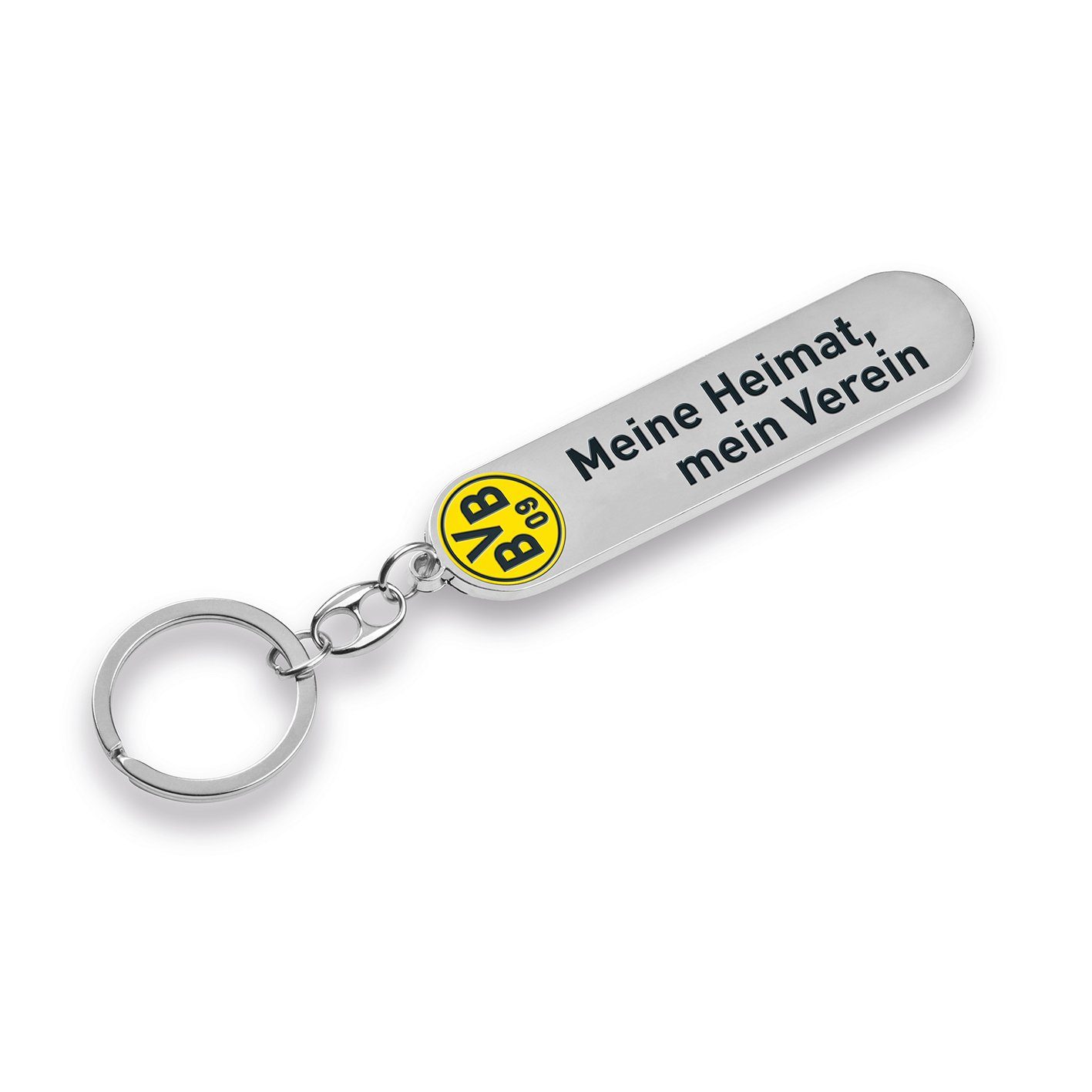 Schlüsselanhänger Heimat, mit Logo BVB silber mein Verein- Meine